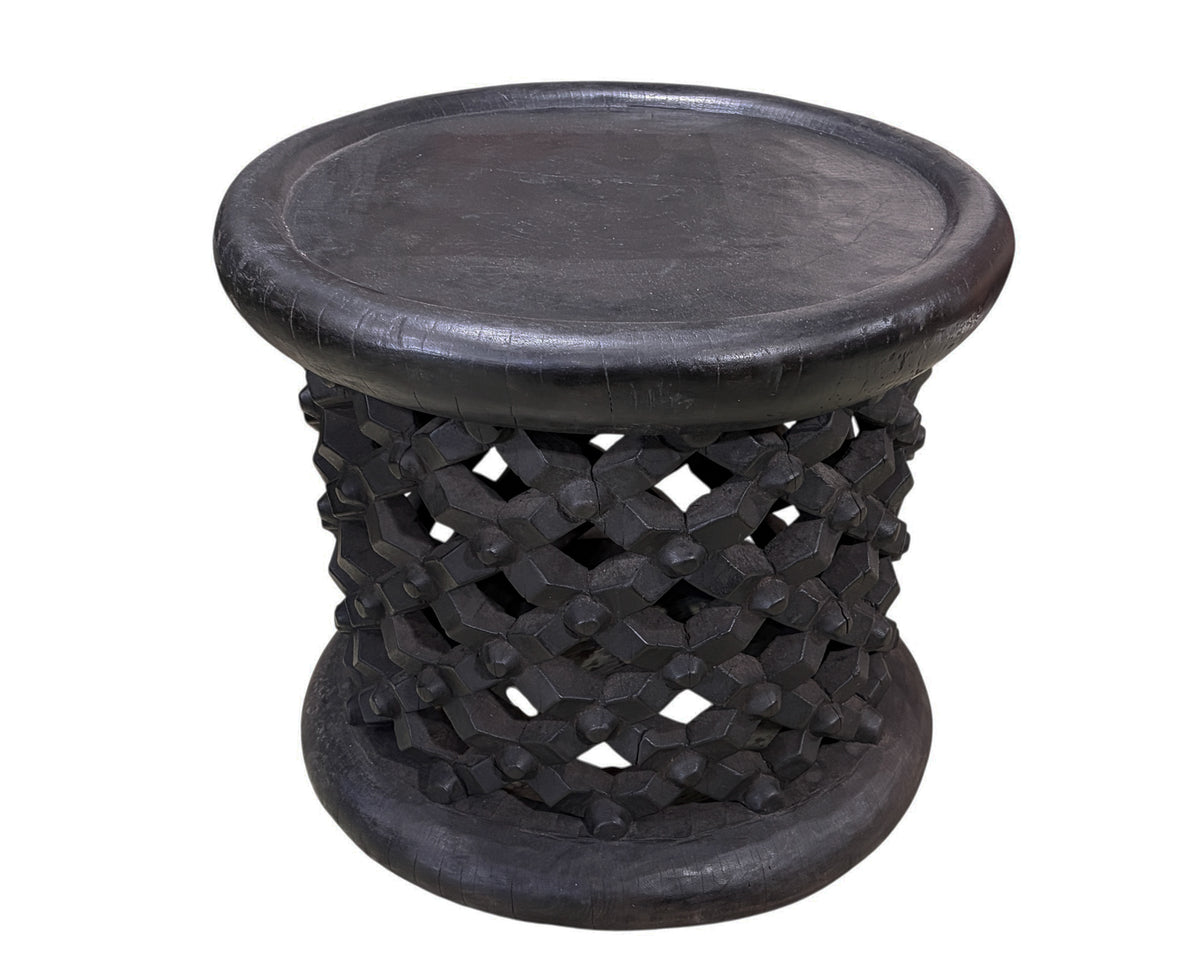 #1287 Vintage  LG  Tribal Nobility Bamileke Spider Stool/Table Cameroon 17" H