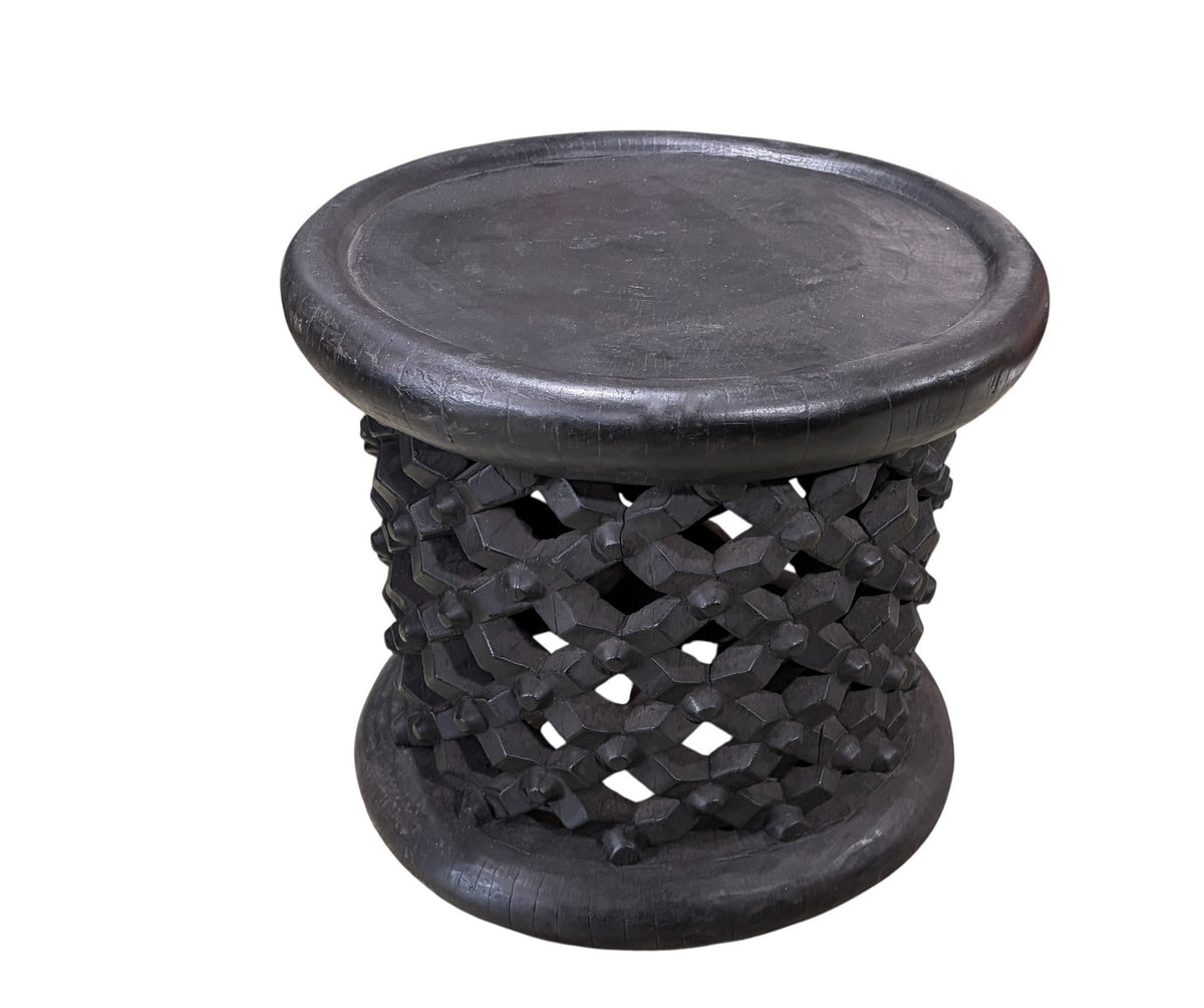 #1287 Vintage  LG  Tribal Nobility Bamileke Spider Stool/Table Cameroon 17" H