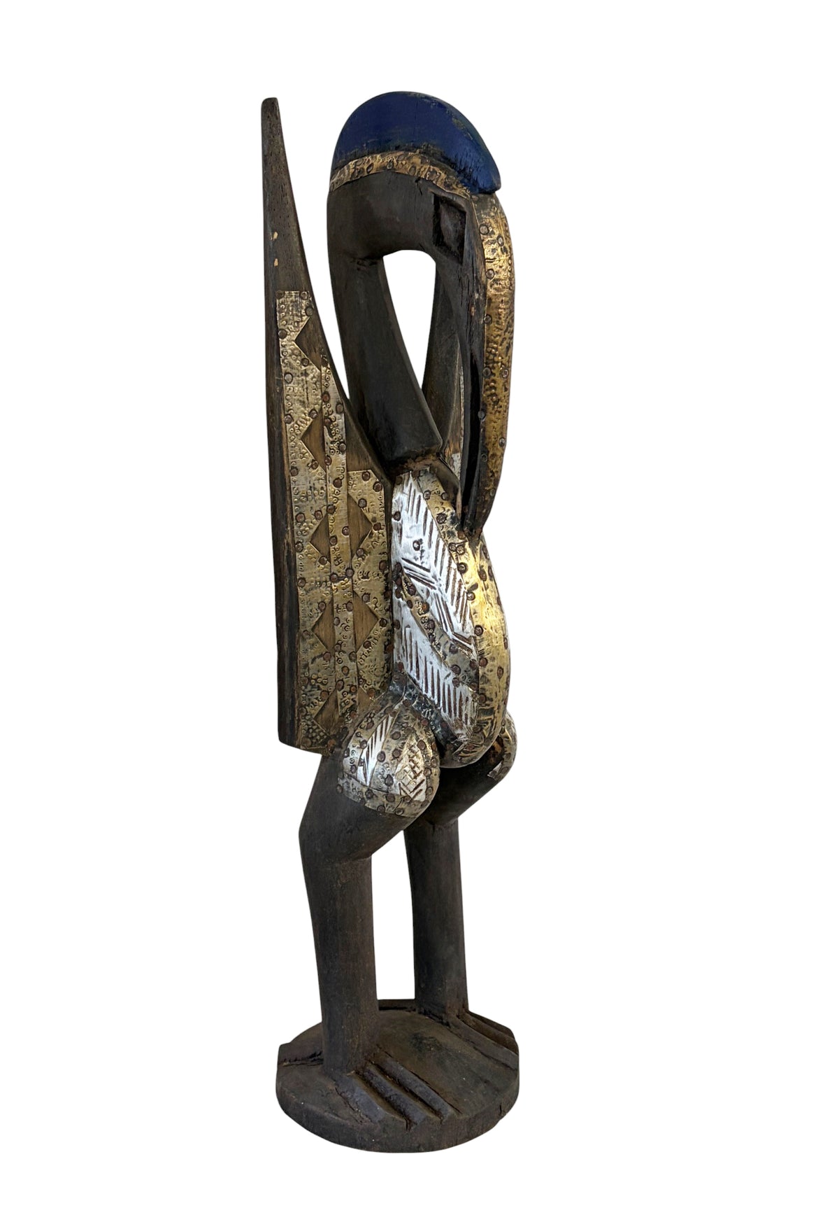 #1328 Vintage  Sculpture of Senufo Bird Statue Cote d'Ivoire 23" H