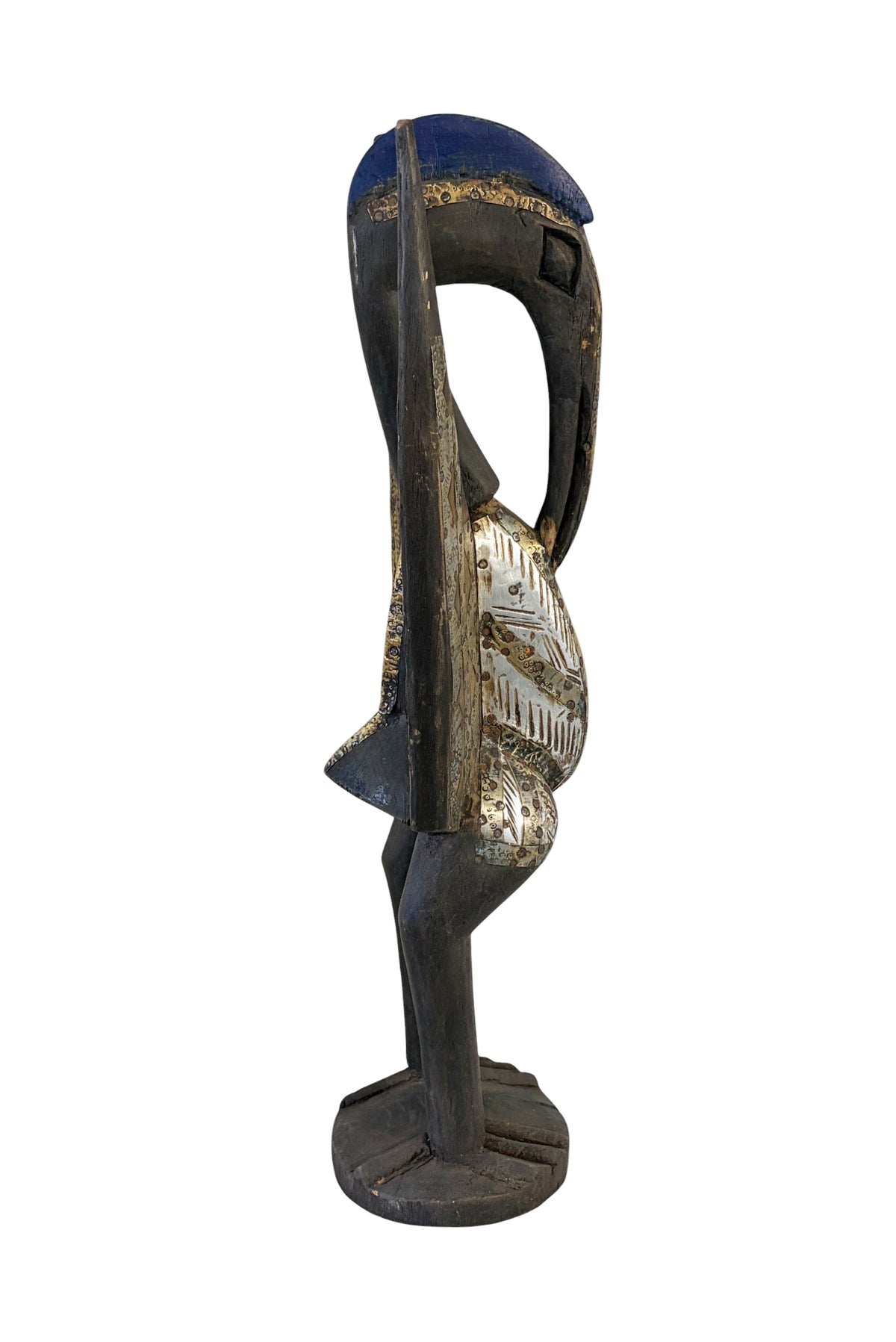 #1328 Vintage  Sculpture of Senufo Bird Statue Cote d'Ivoire 23" H