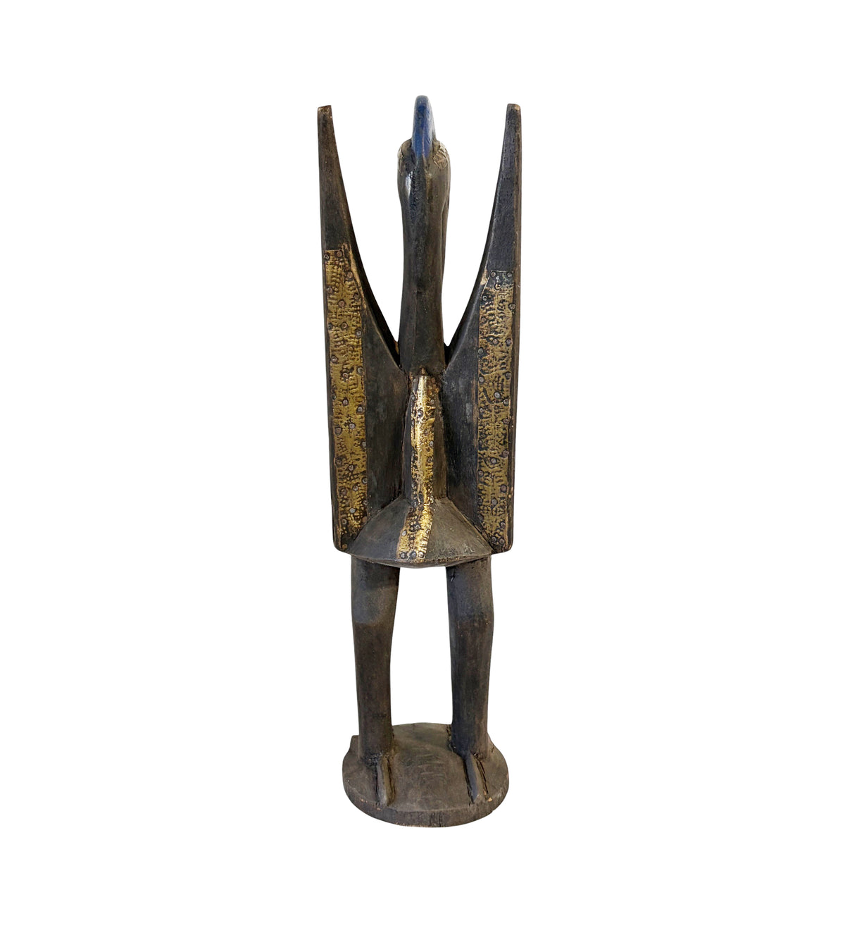 #1328 Vintage  Sculpture of Senufo Bird Statue Cote d'Ivoire 23" H