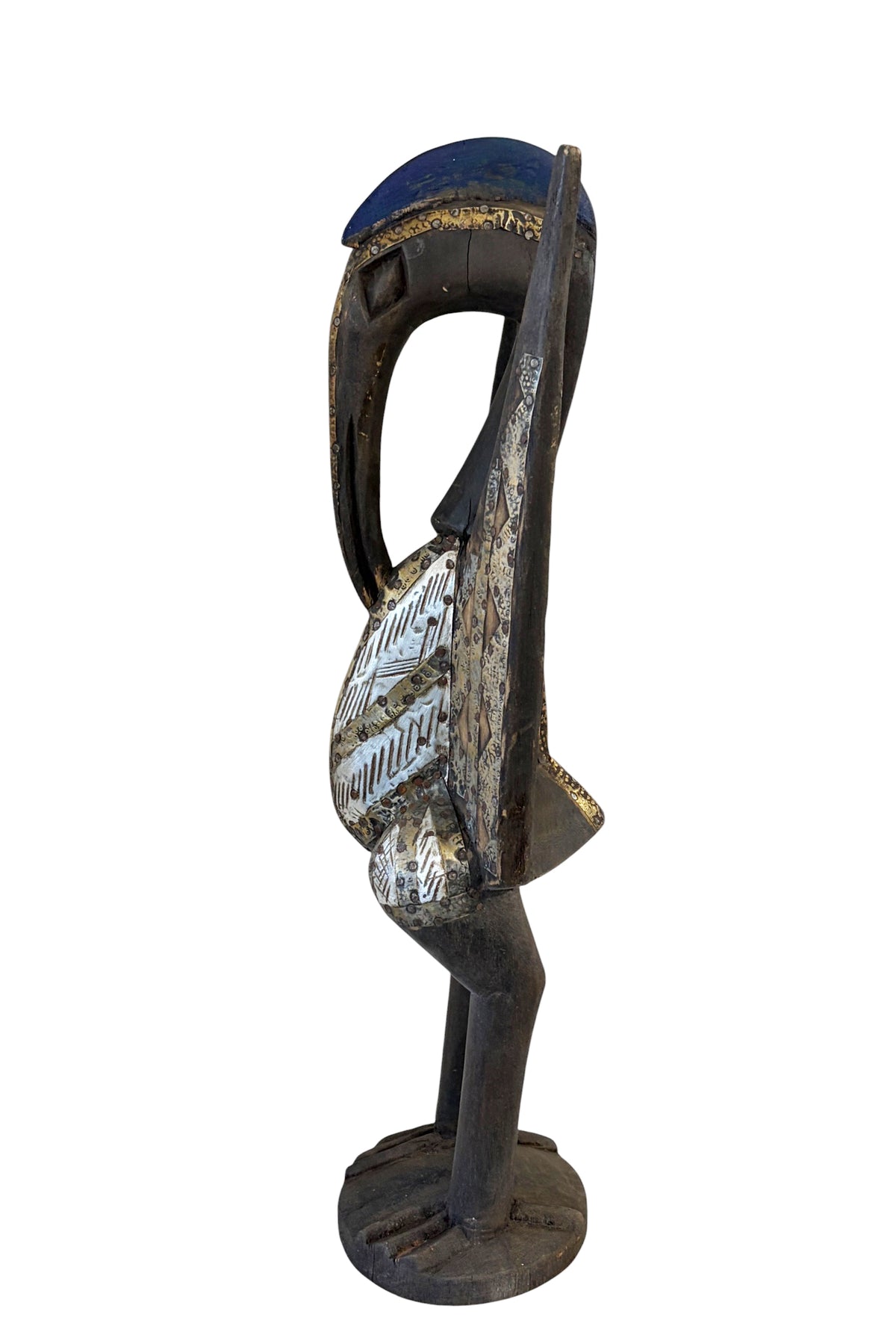 #1328 Vintage  Sculpture of Senufo Bird Statue Cote d'Ivoire 23" H