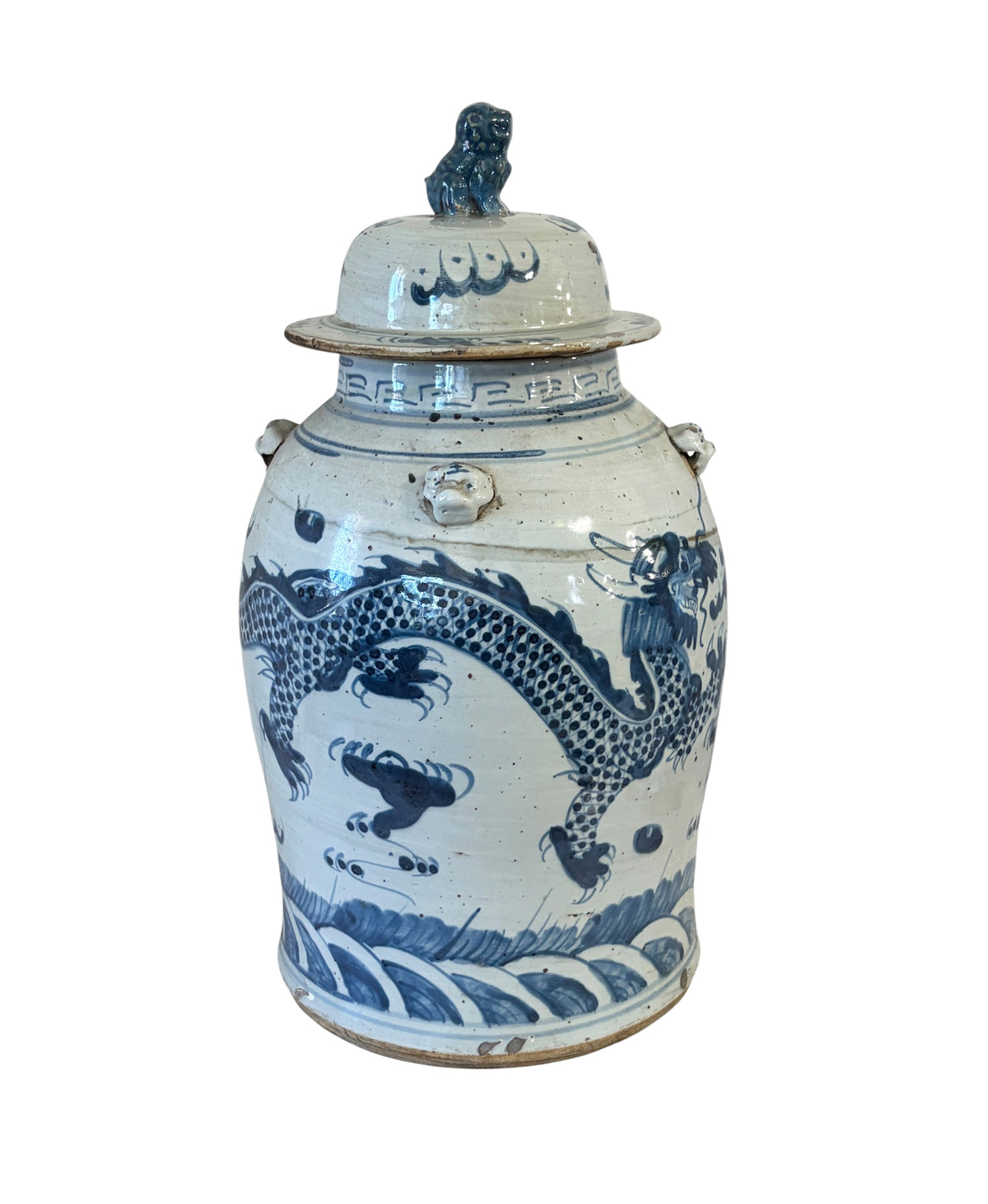 #6590 Large Chinoiserie Dancing Dragons Ginger Jar  18" H