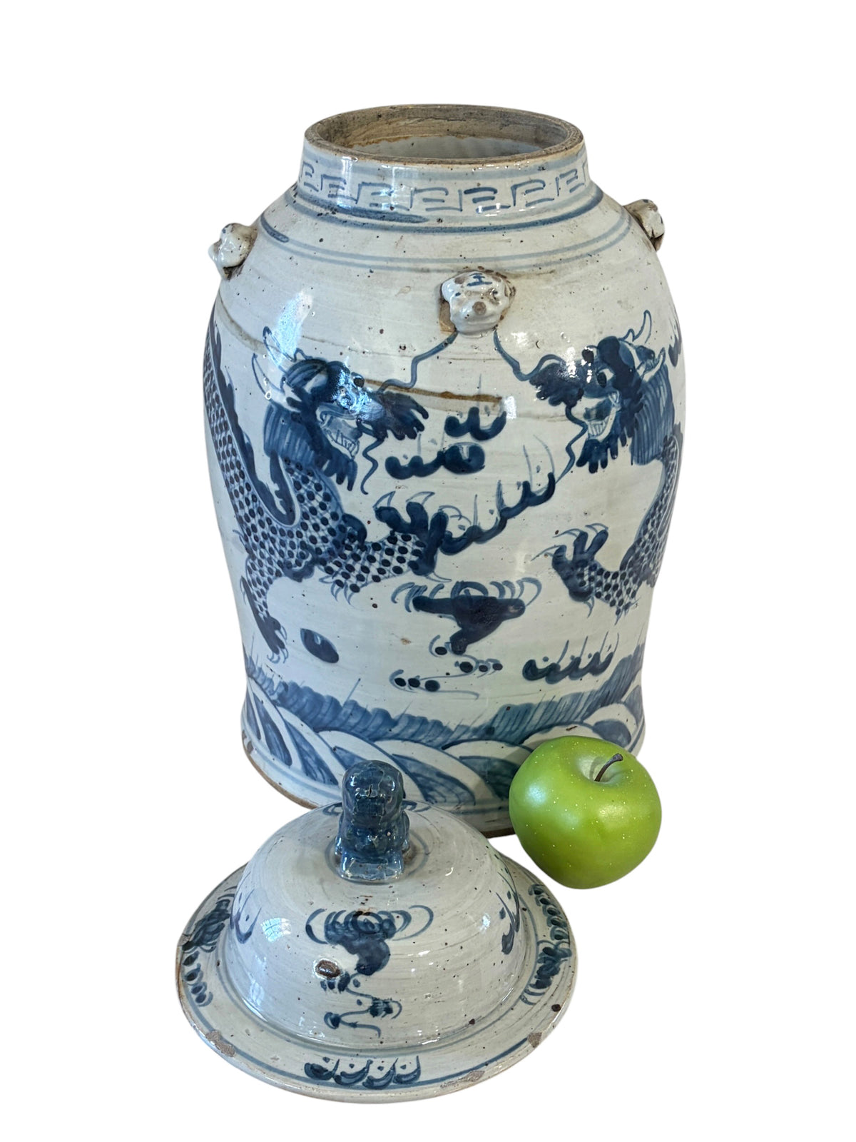 #6590 Large Chinoiserie Dancing Dragons Ginger Jar  18" H