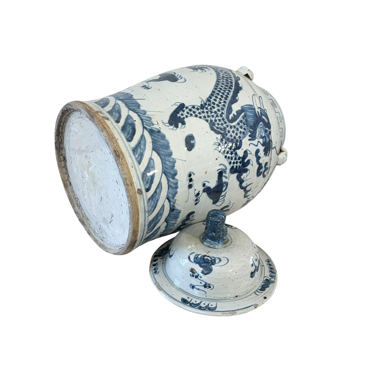 #6590 Large Chinoiserie Dancing Dragons Ginger Jar  18" H