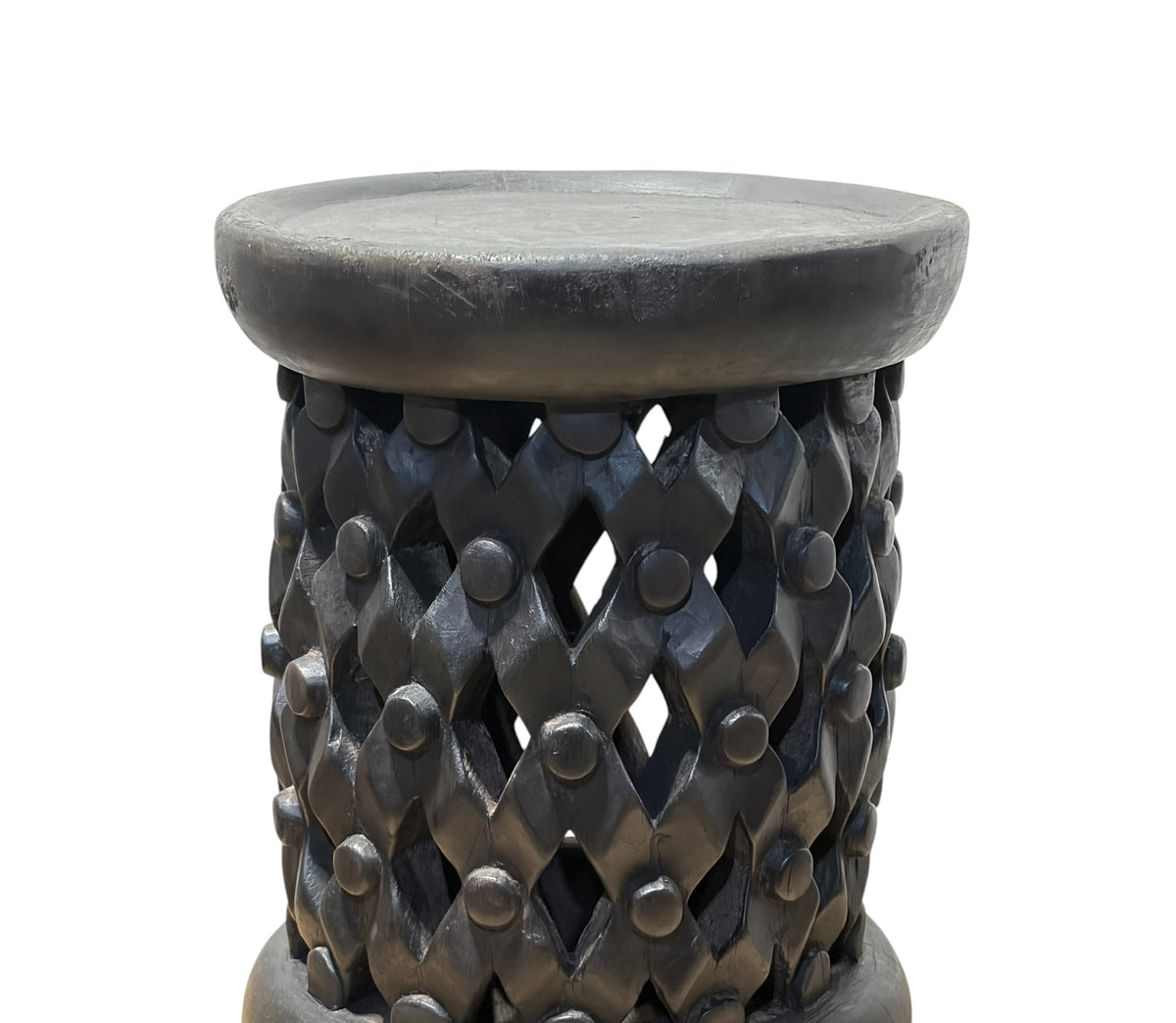 #1333 Vintage  LG  Tribal Nobility Bamileke Spider Stool/Table Cameroon 17" H