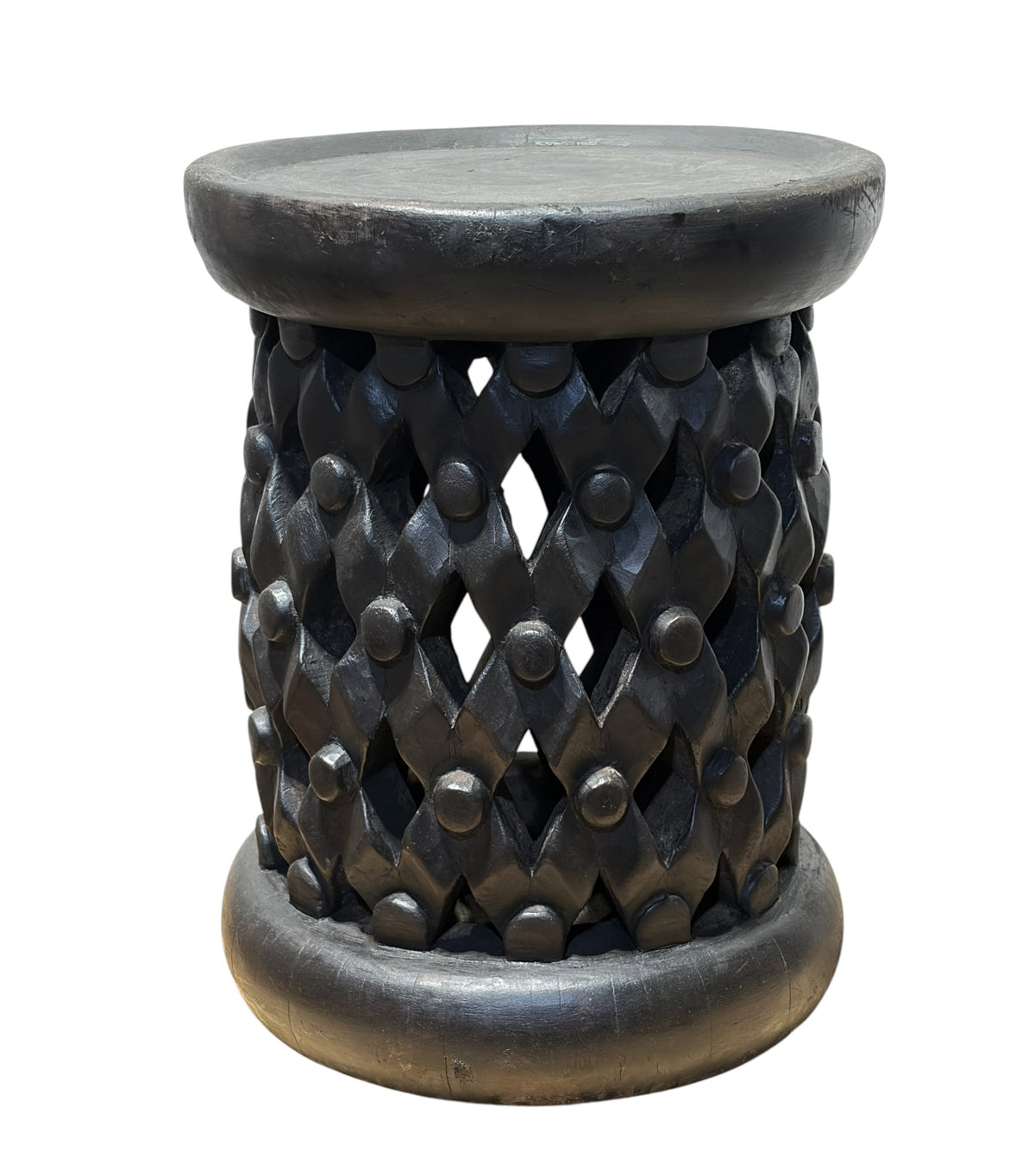 #1333 Vintage  LG  Tribal Nobility Bamileke Spider Stool/Table Cameroon 17" H
