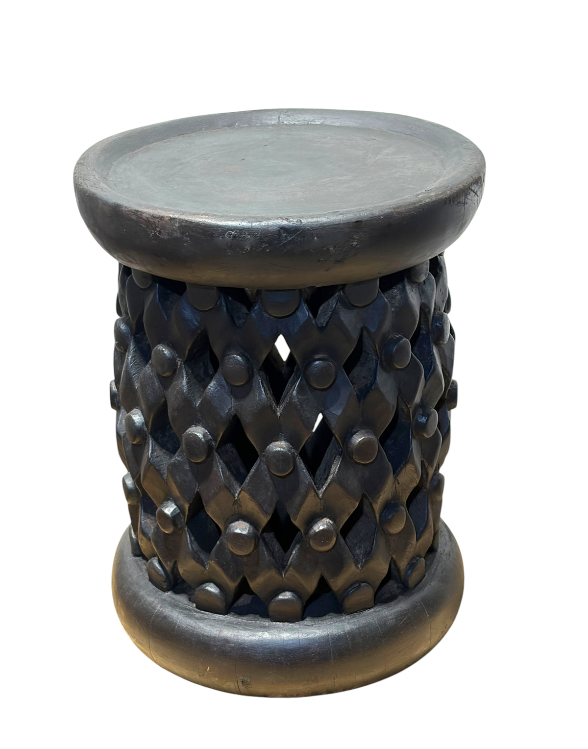 #1333 Vintage  LG  Tribal Nobility Bamileke Spider Stool/Table Cameroon 17" H