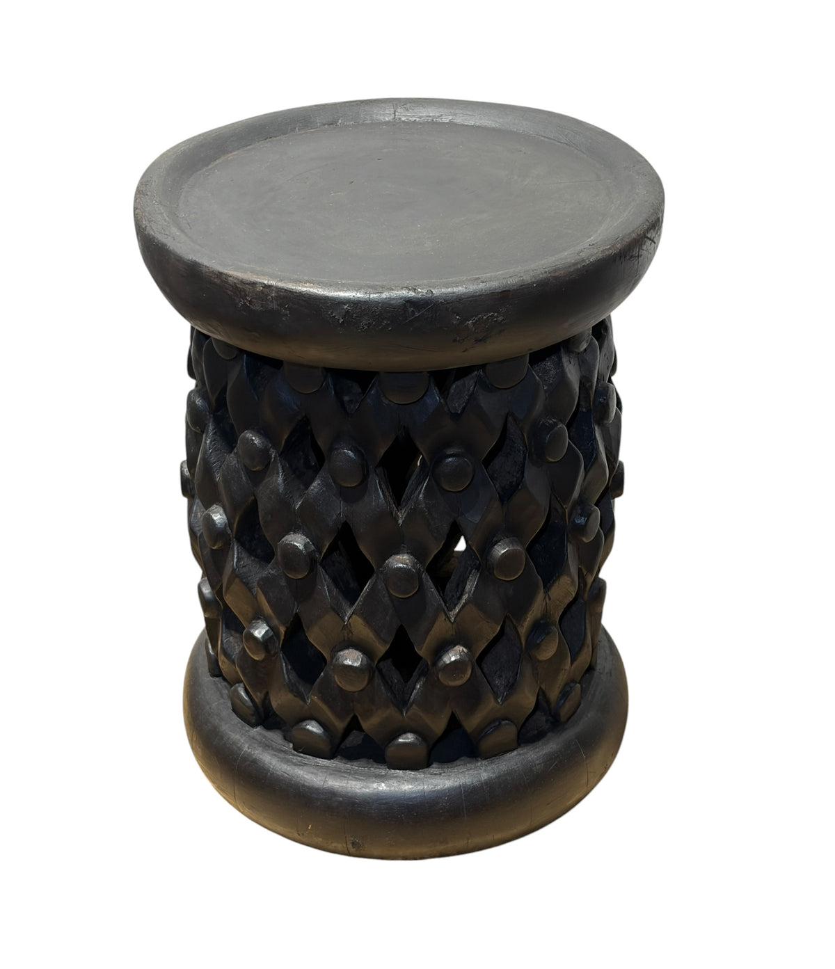 #1333 Vintage  LG  Tribal Nobility Bamileke Spider Stool/Table Cameroon 17" H