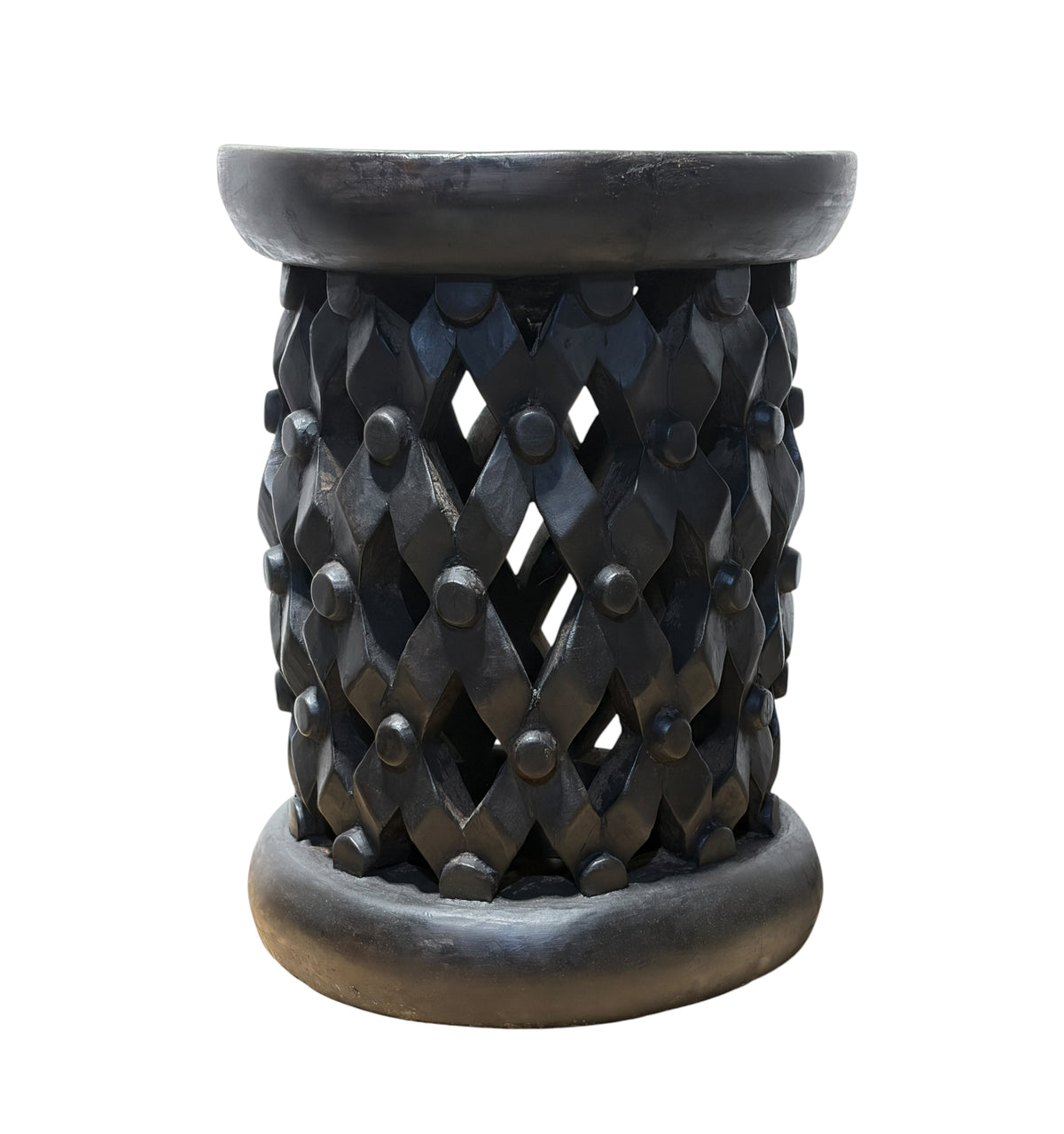 #1336 Vintage  LG  Tribal Nobility Bamileke Spider Stool/Table Cameroon 18" H
