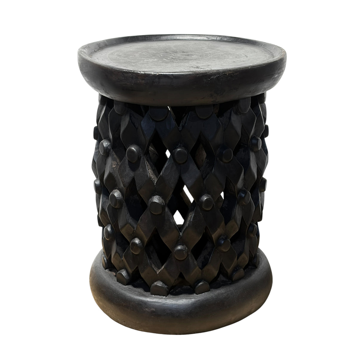 #1336 Vintage  LG  Tribal Nobility Bamileke Spider Stool/Table Cameroon 18" H