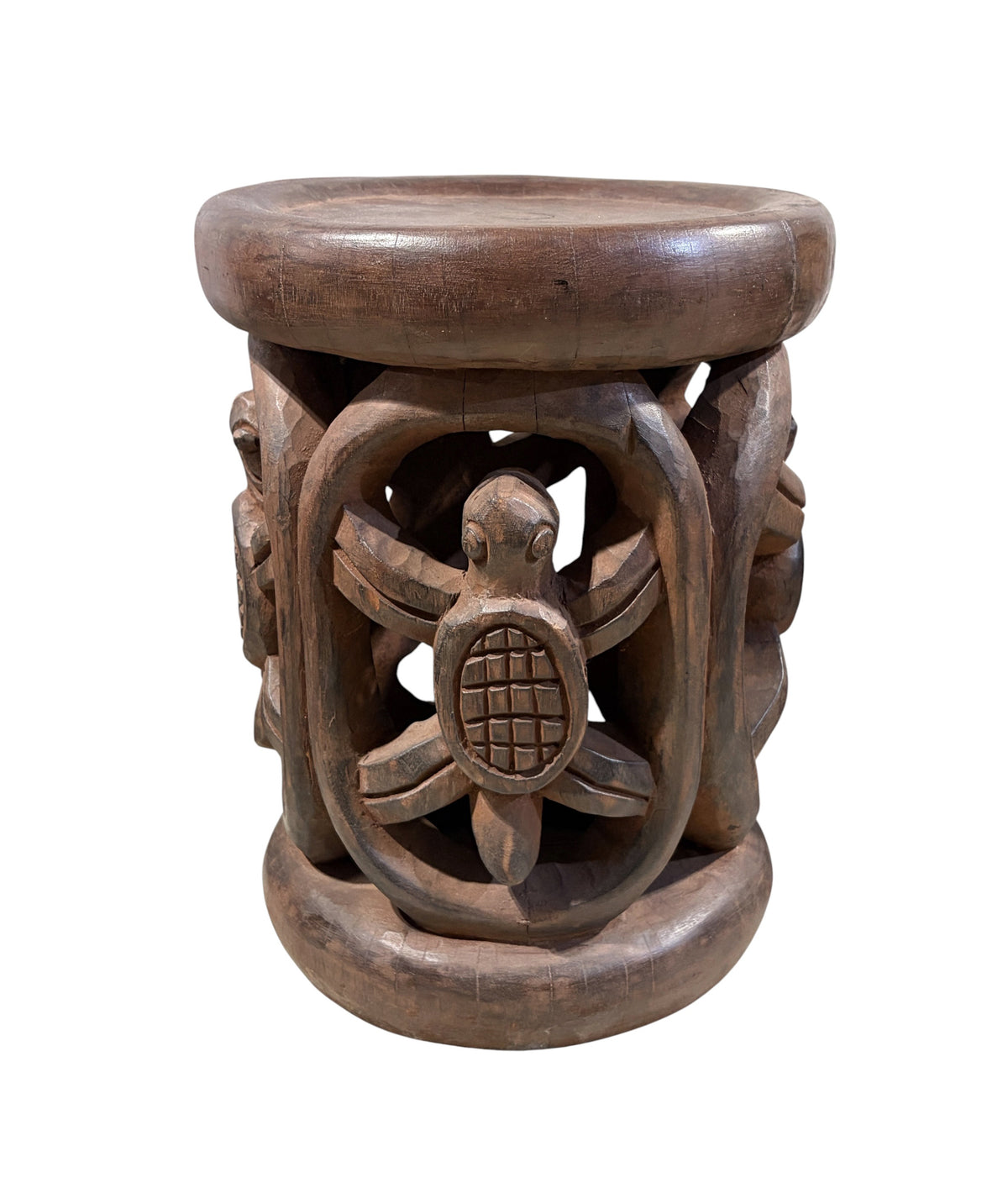 #1337 Vintage  LG  Tribal Nobility Bamileke Turtle Stool/Table Cameroon 18" H