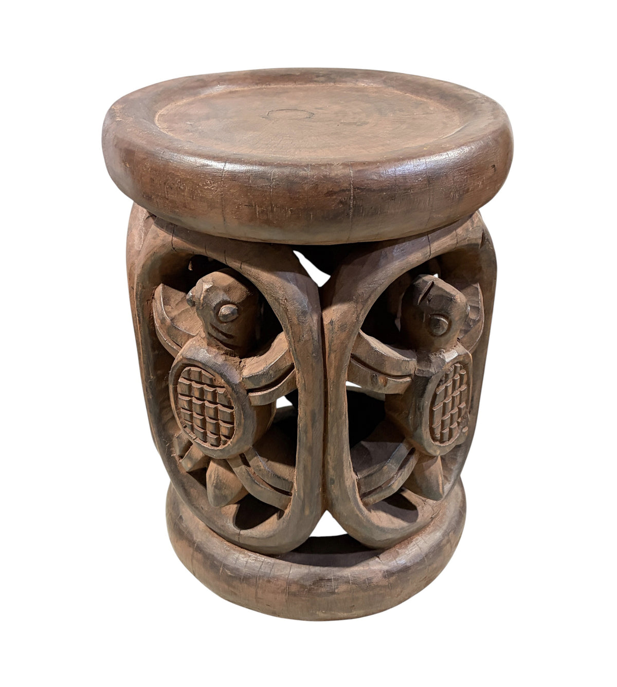 #1337 Vintage  LG  Tribal Nobility Bamileke Turtle Stool/Table Cameroon 18" H