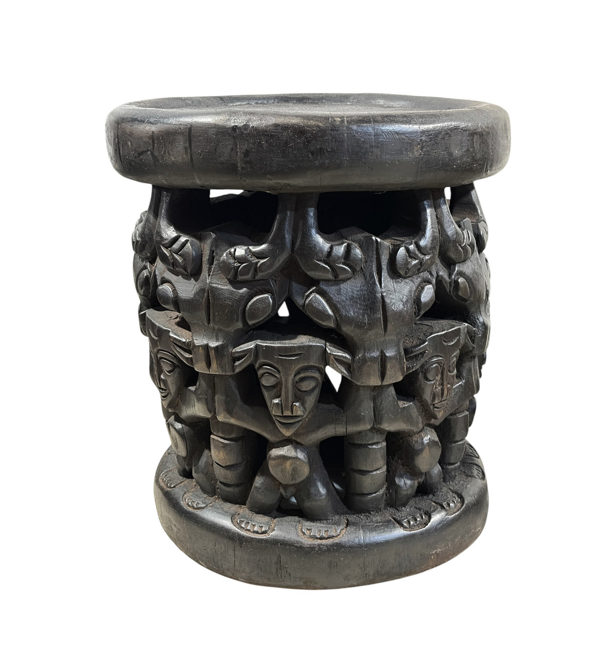 #1338 Vintage LG Tribal Nobility Bamileke Spider Stool/Table Cameroon 16.5" H