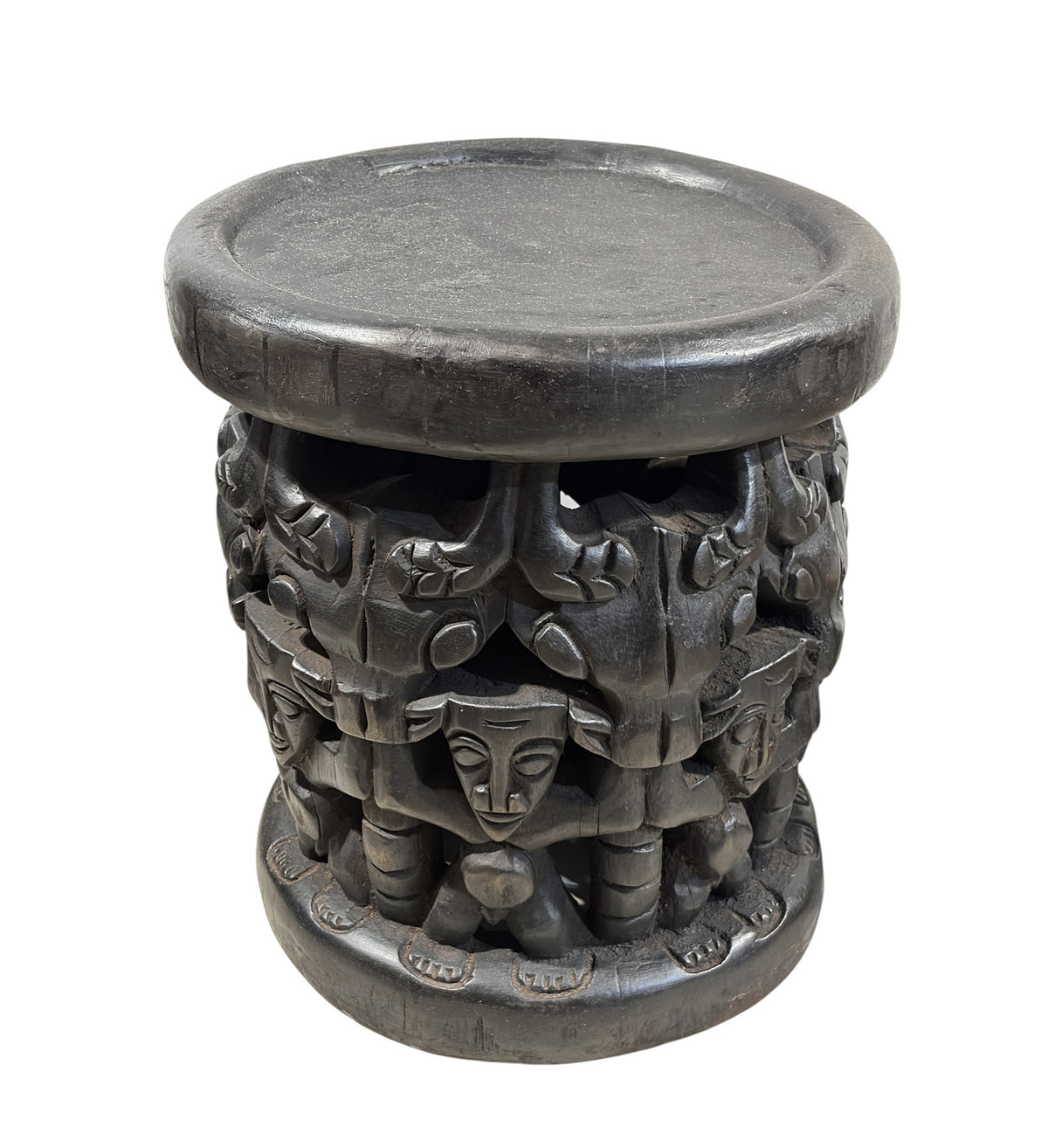 #1338 Vintage LG Tribal Nobility Bamileke Spider Stool/Table Cameroon 16.5" H