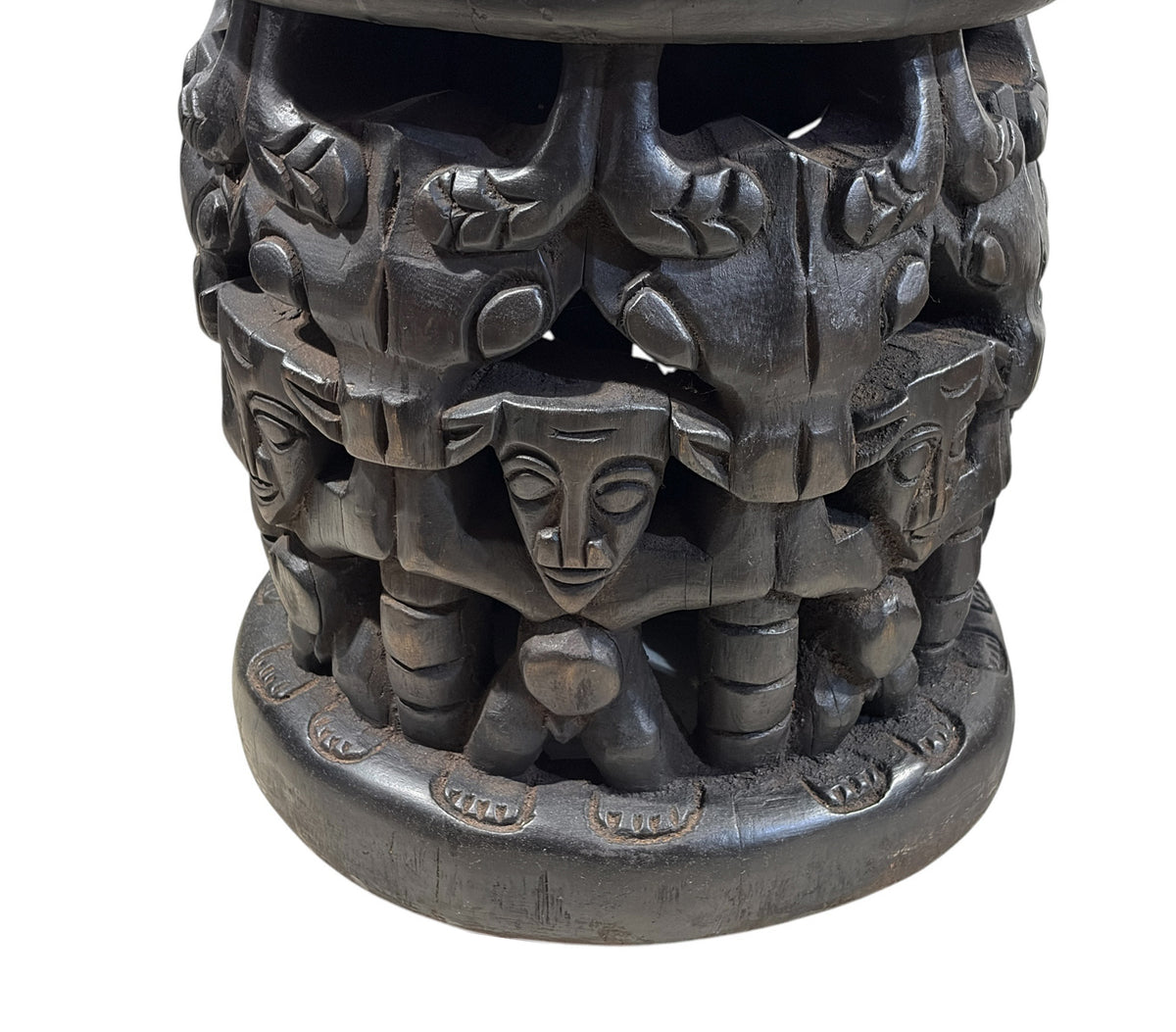 #1338 Vintage LG Tribal Nobility Bamileke Spider Stool/Table Cameroon 16.5" H
