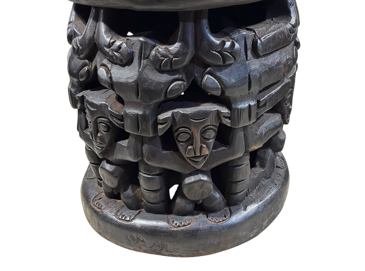 #1338 Vintage LG Tribal Nobility Bamileke Spider Stool/Table Cameroon 16.5" H