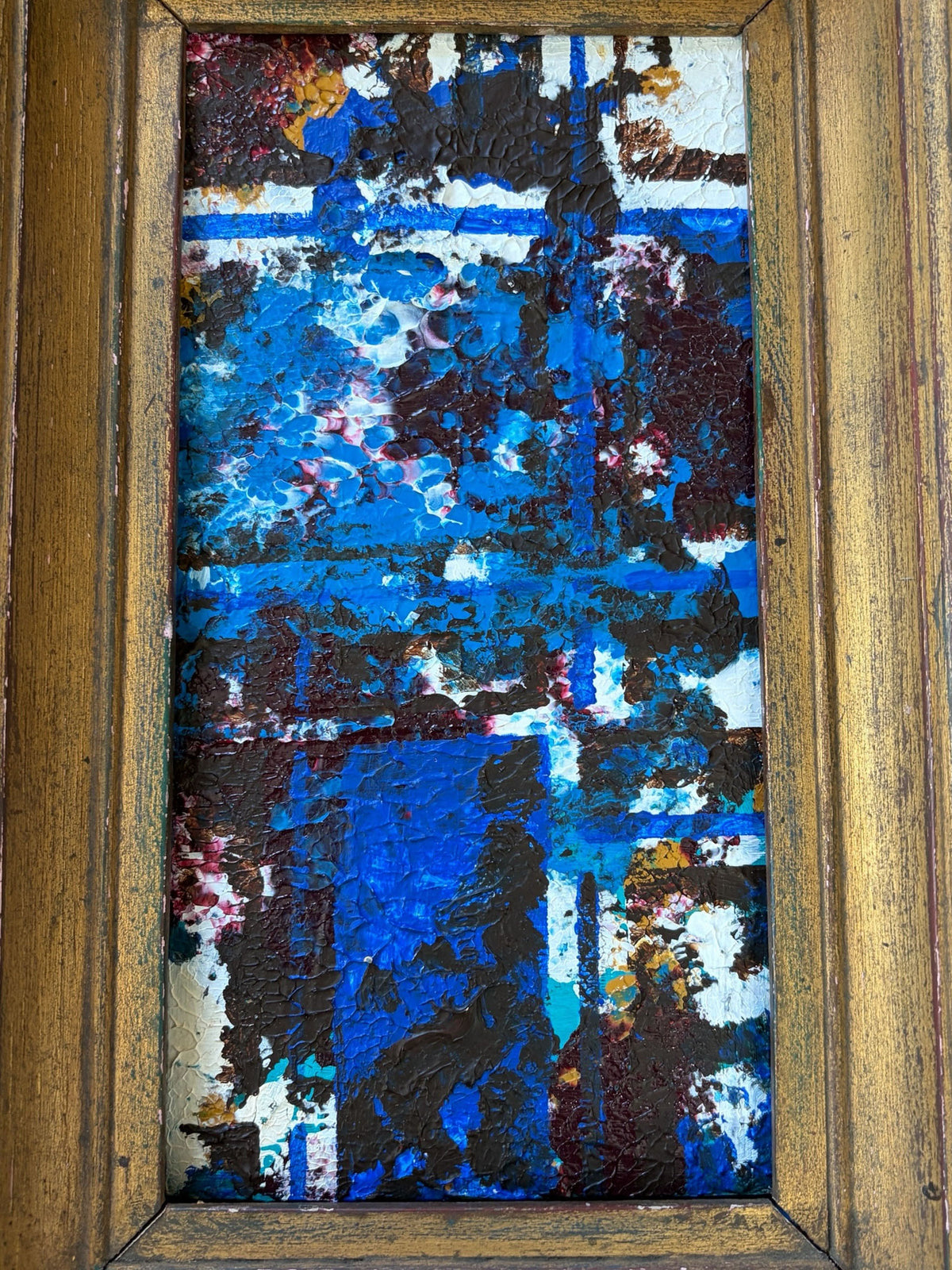 #84 Acrylic on Canvas Abstract 14"H  Titled  La rivière The River