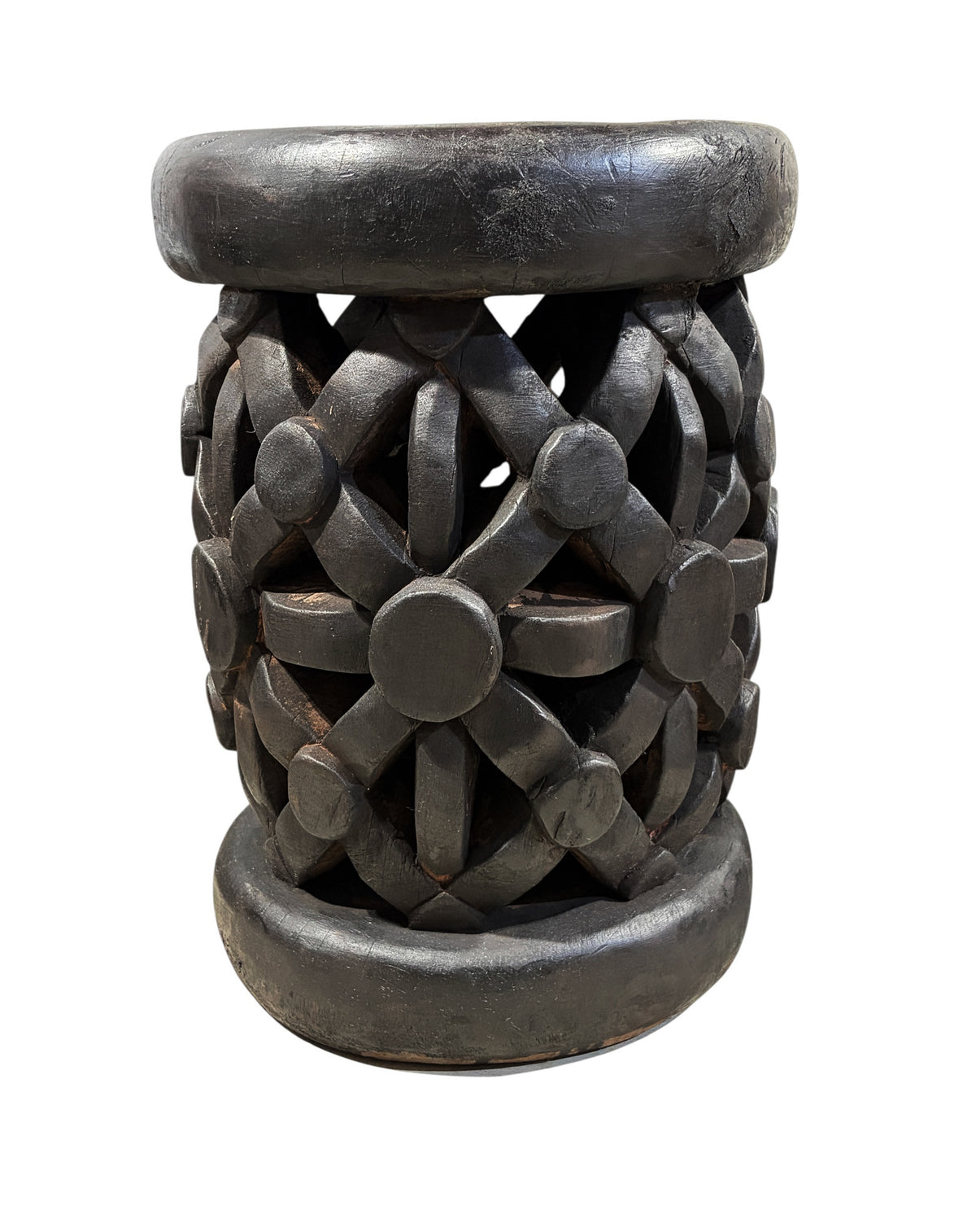 #1340 Vintage  LG  Tribal Nobility Bamileke Spider Stool/Table Cameroon 18" H