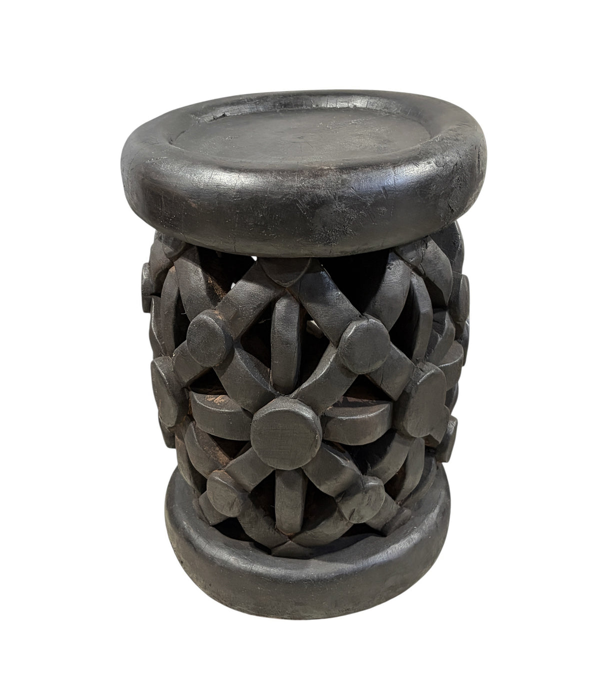 #1340 Vintage  LG  Tribal Nobility Bamileke Spider Stool/Table Cameroon 18" H