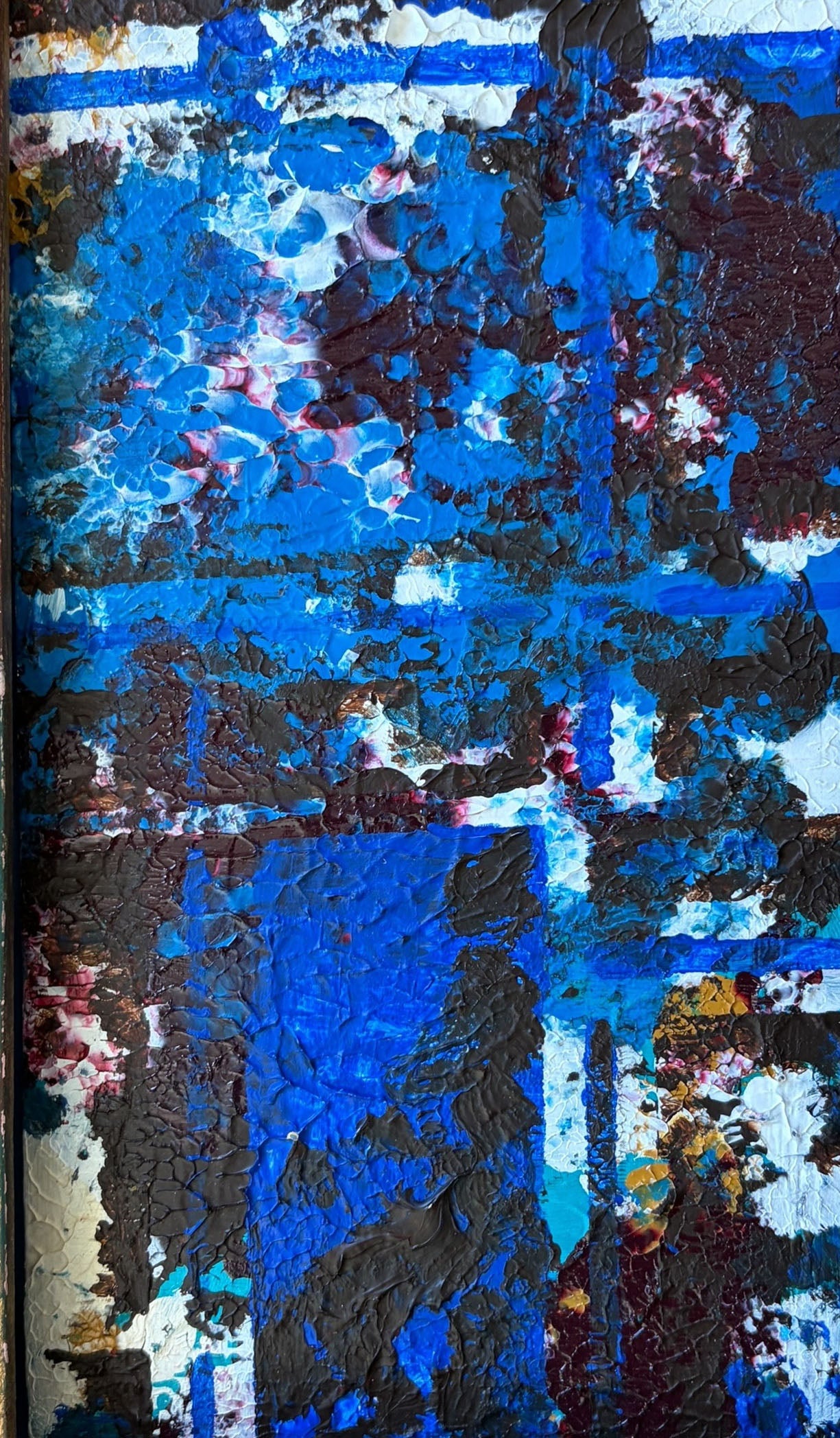 #84 Acrylic on Canvas Abstract 14"H  Titled  La rivière The River