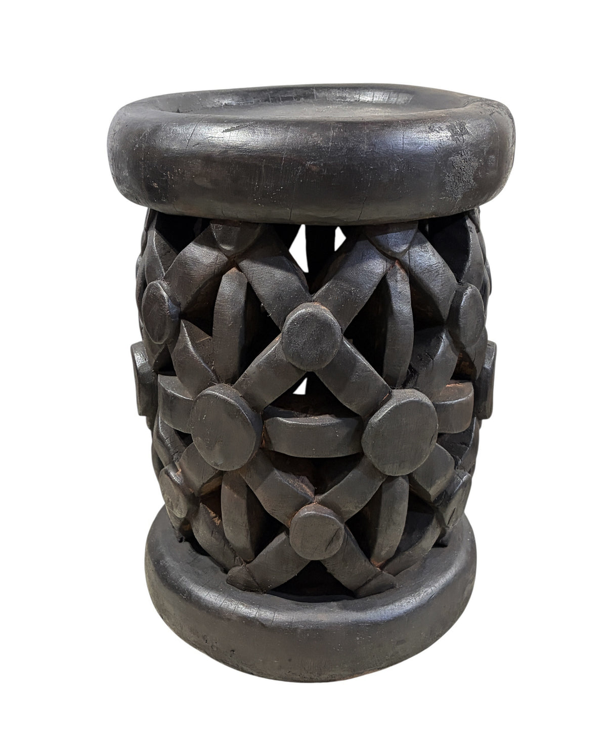 #1340 Vintage  LG  Tribal Nobility Bamileke Spider Stool/Table Cameroon 18" H