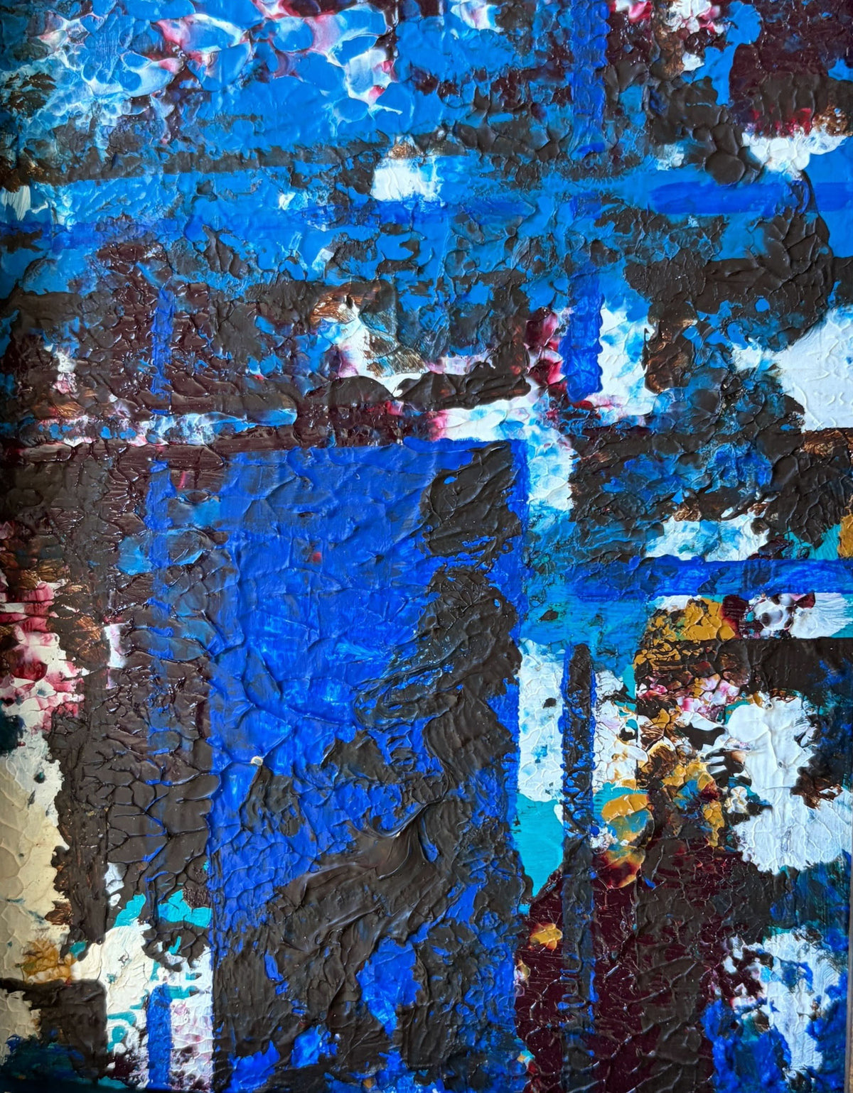 #84 Acrylic on Canvas Abstract 14"H  Titled  La rivière The River