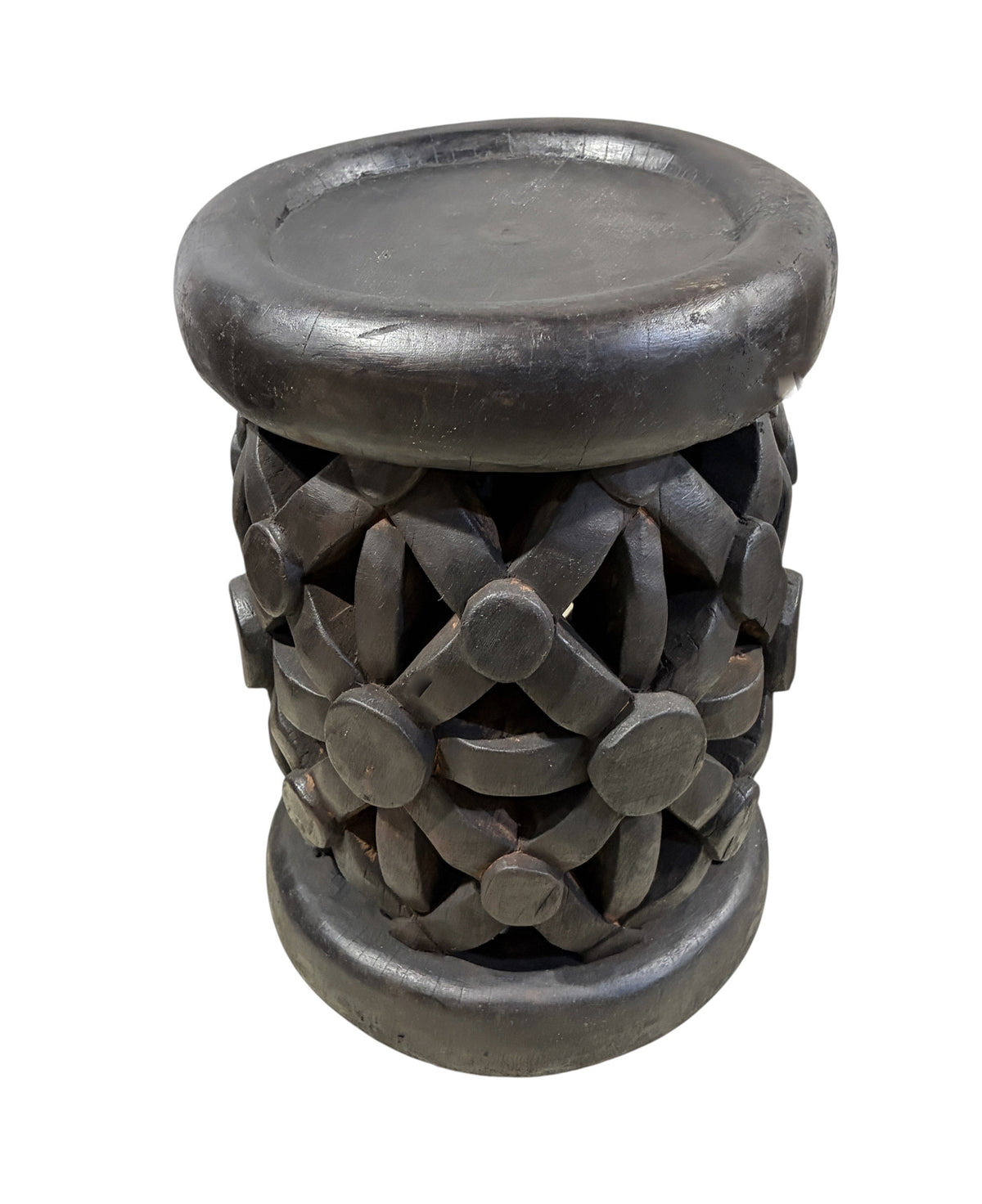 #1340 Vintage  LG  Tribal Nobility Bamileke Spider Stool/Table Cameroon 18" H
