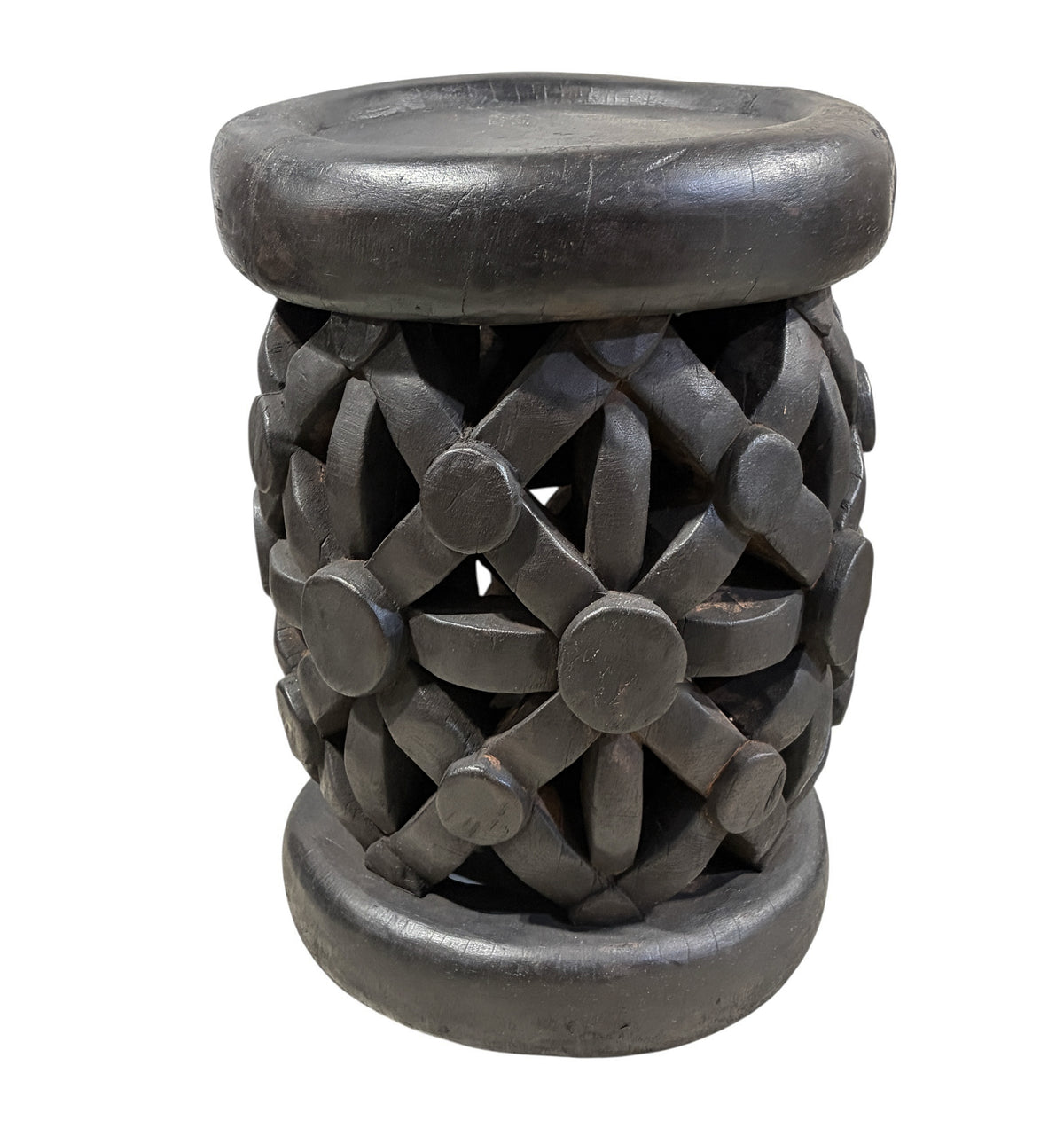 #1340 Vintage  LG  Tribal Nobility Bamileke Spider Stool/Table Cameroon 18" H