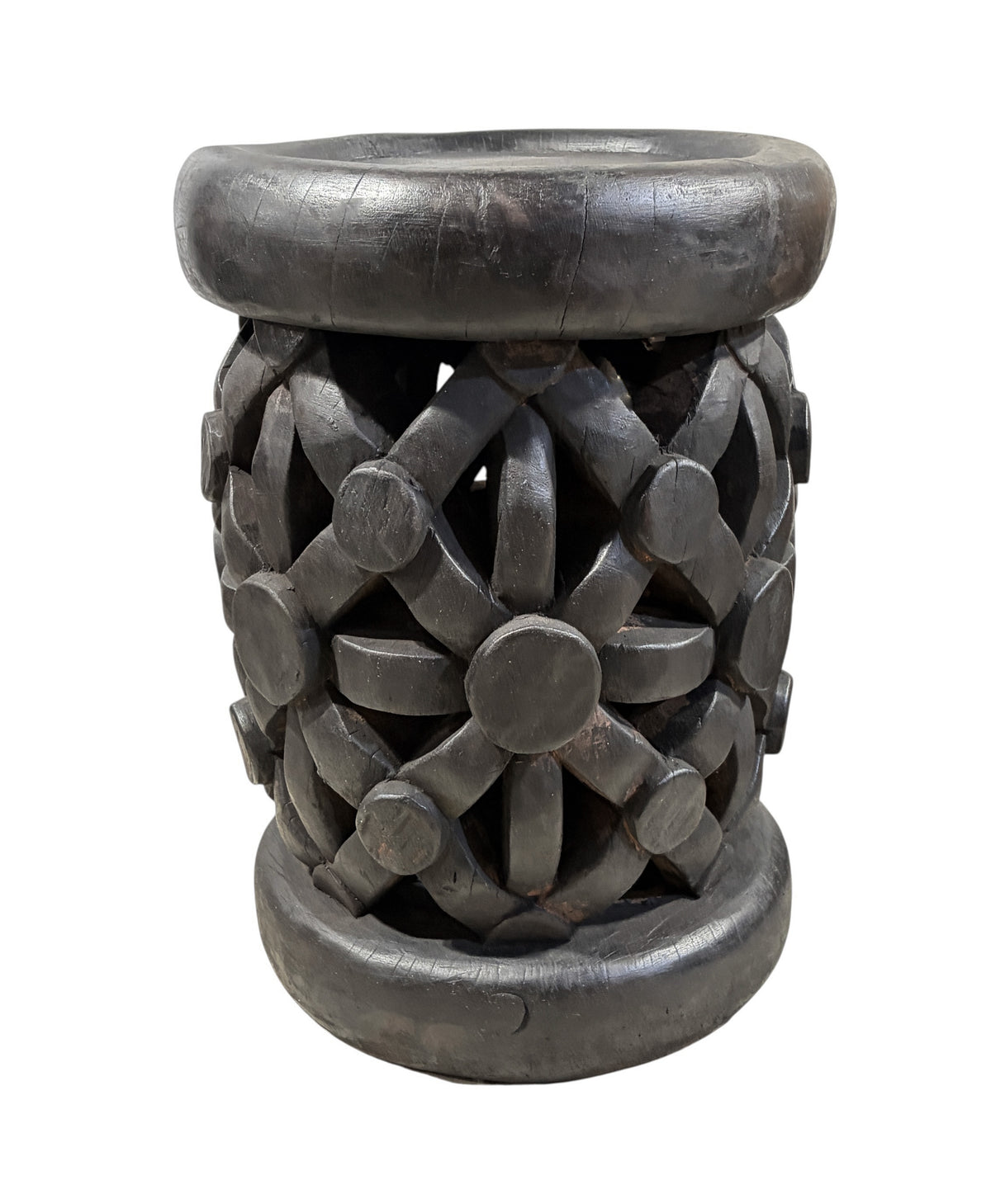 #1340 Vintage  LG  Tribal Nobility Bamileke Spider Stool/Table Cameroon 18" H