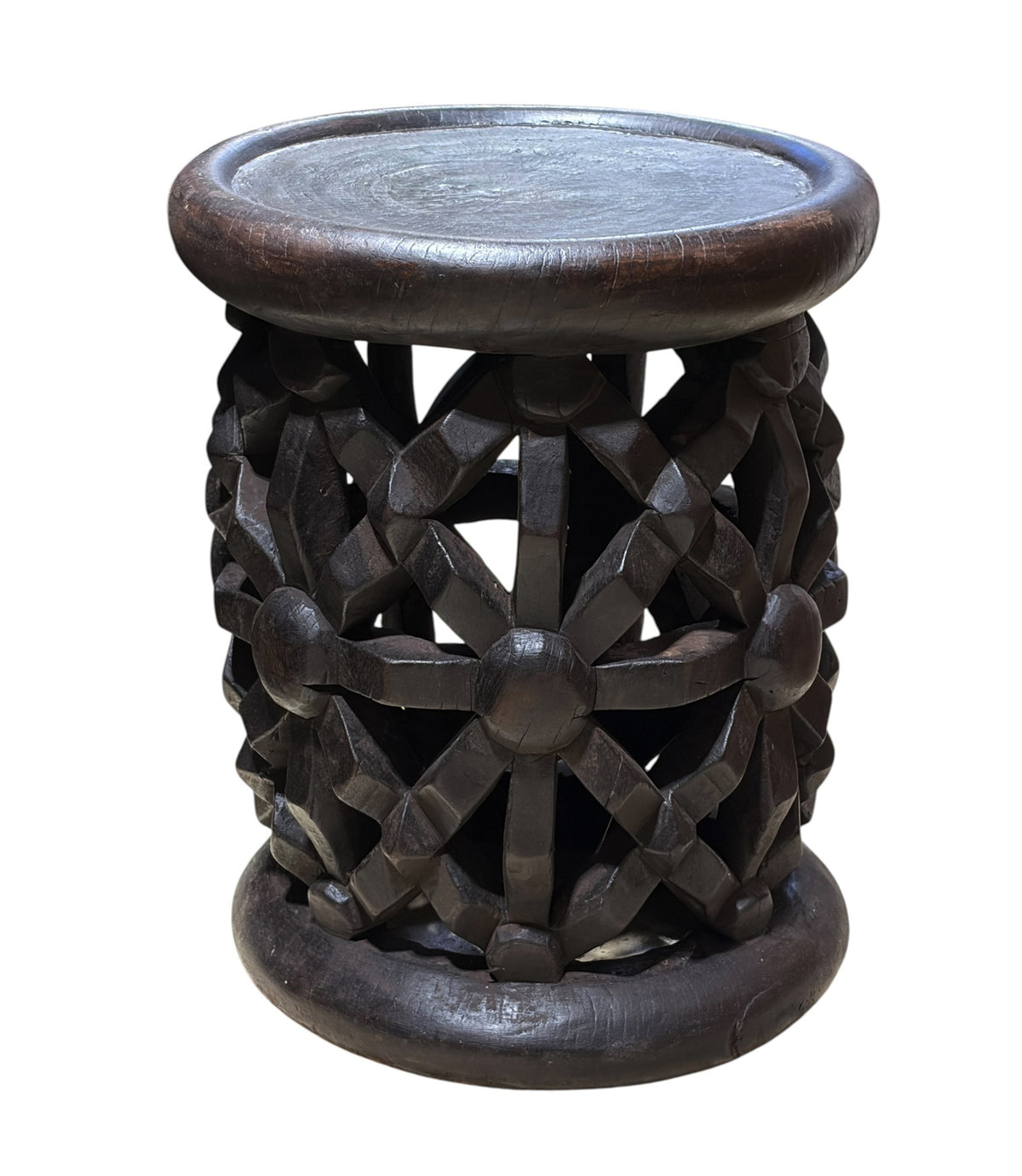 #1342 Vintage  LG  Tribal Nobility Bamileke Spider Stool/Table Cameroon 19.5" H