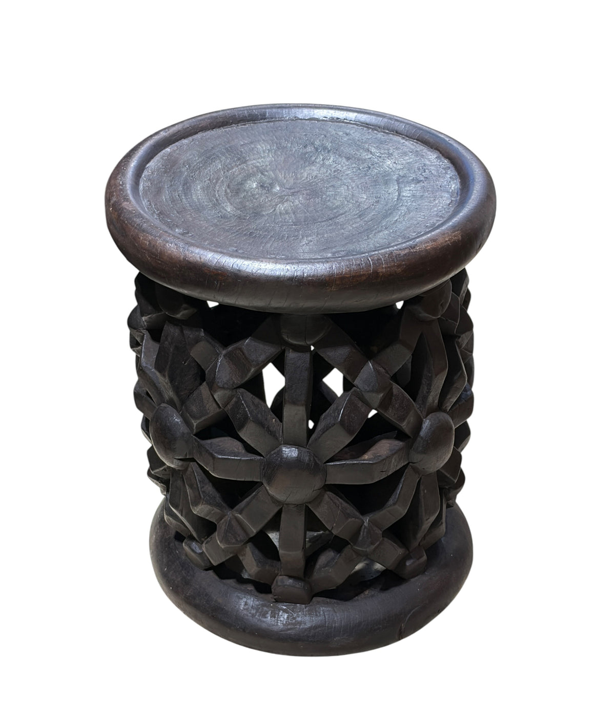 #1342 Vintage  LG  Tribal Nobility Bamileke Spider Stool/Table Cameroon 19.5" H
