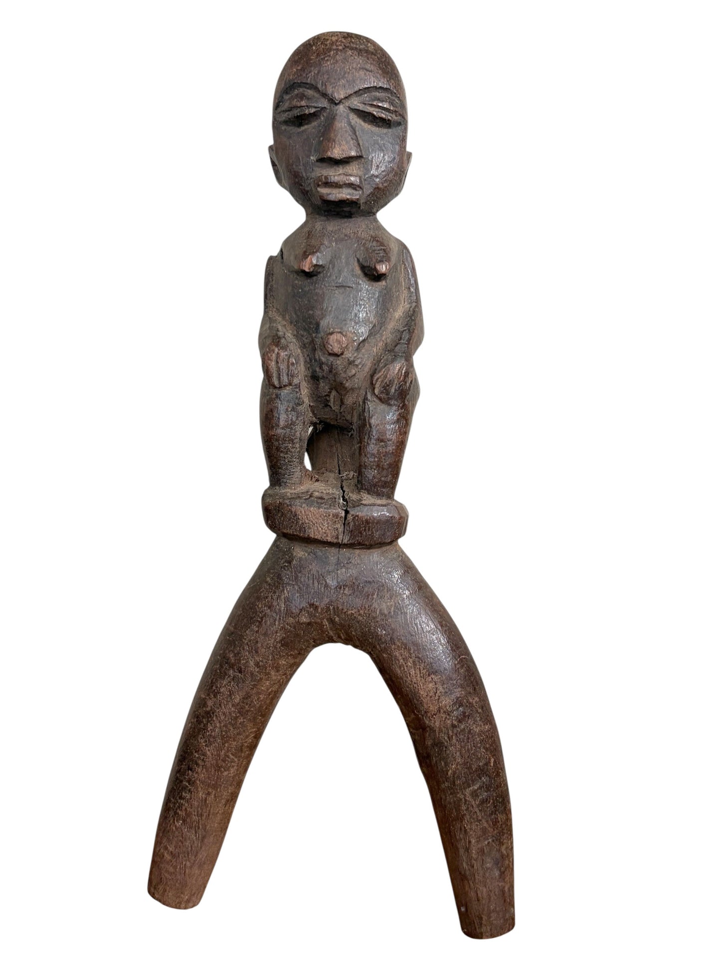 #7742 Superb /unique old Lobi Female  Figural Sling shot Burkina Faso African