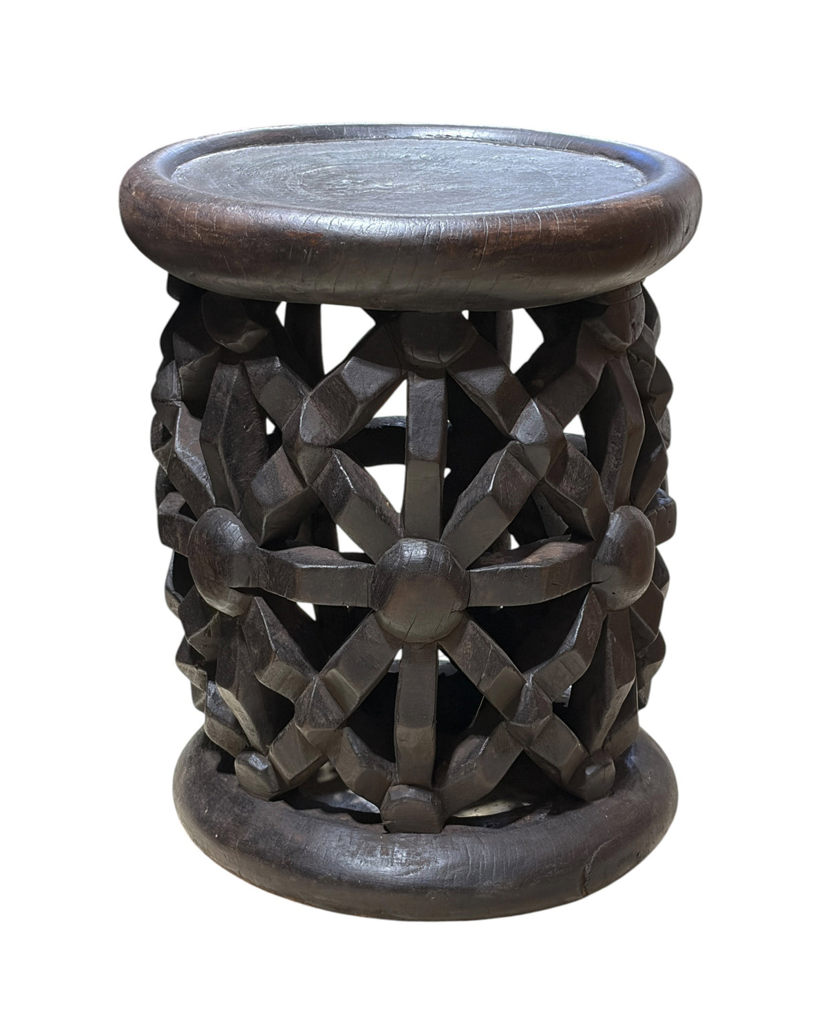 #1342 Vintage  LG  Tribal Nobility Bamileke Spider Stool/Table Cameroon 19.5" H