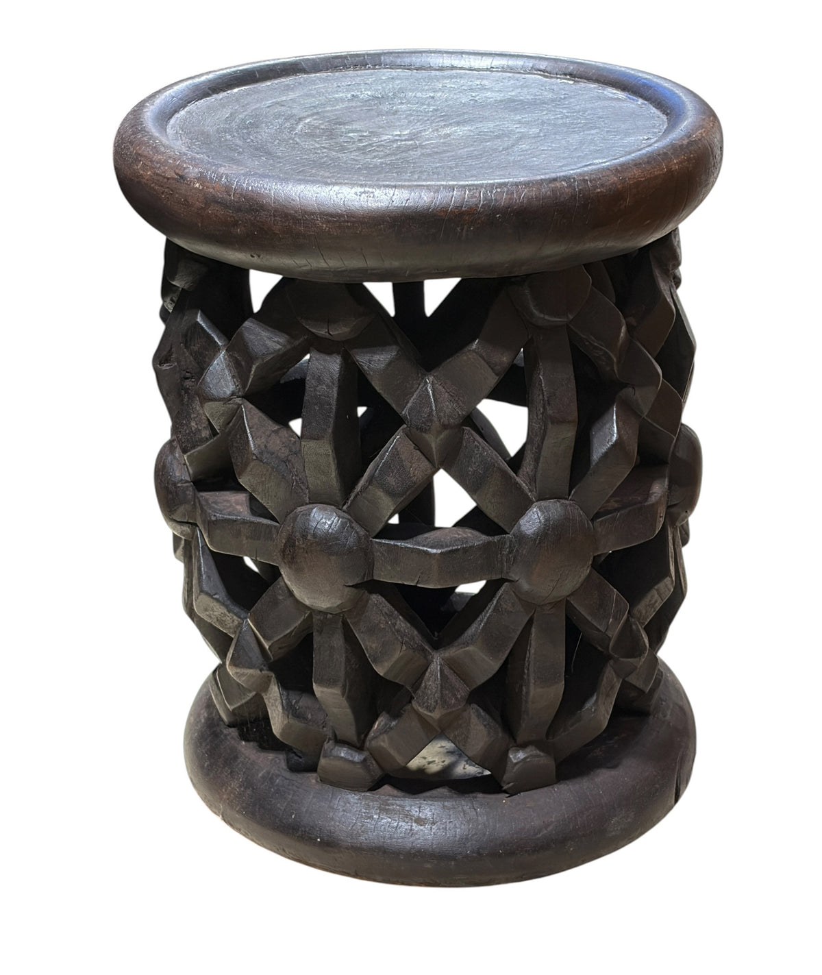 #1342 Vintage  LG  Tribal Nobility Bamileke Spider Stool/Table Cameroon 19.5" H