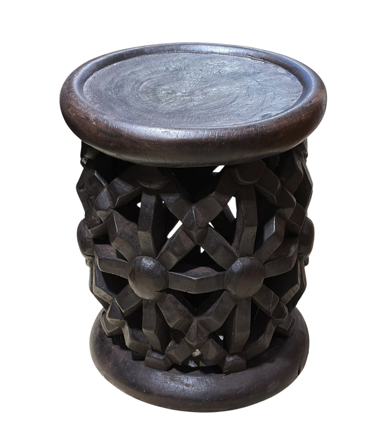 #1342 Vintage  LG  Tribal Nobility Bamileke Spider Stool/Table Cameroon 19.5" H