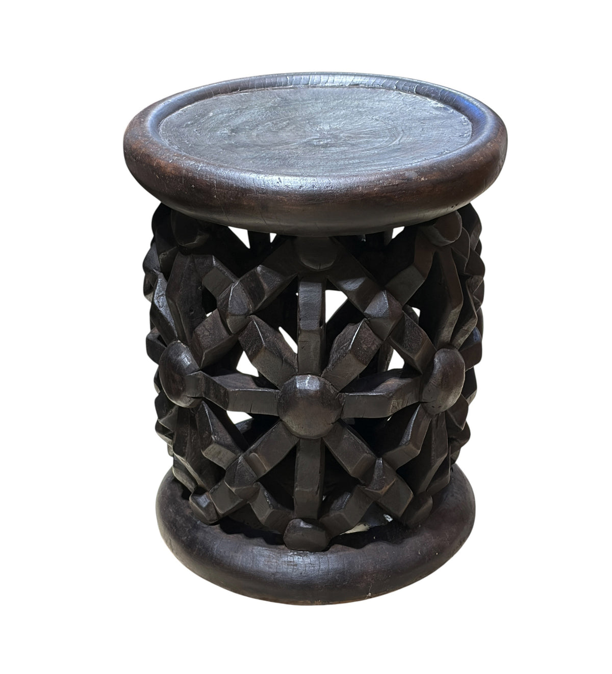 #1342 Vintage  LG  Tribal Nobility Bamileke Spider Stool/Table Cameroon 19.5" H