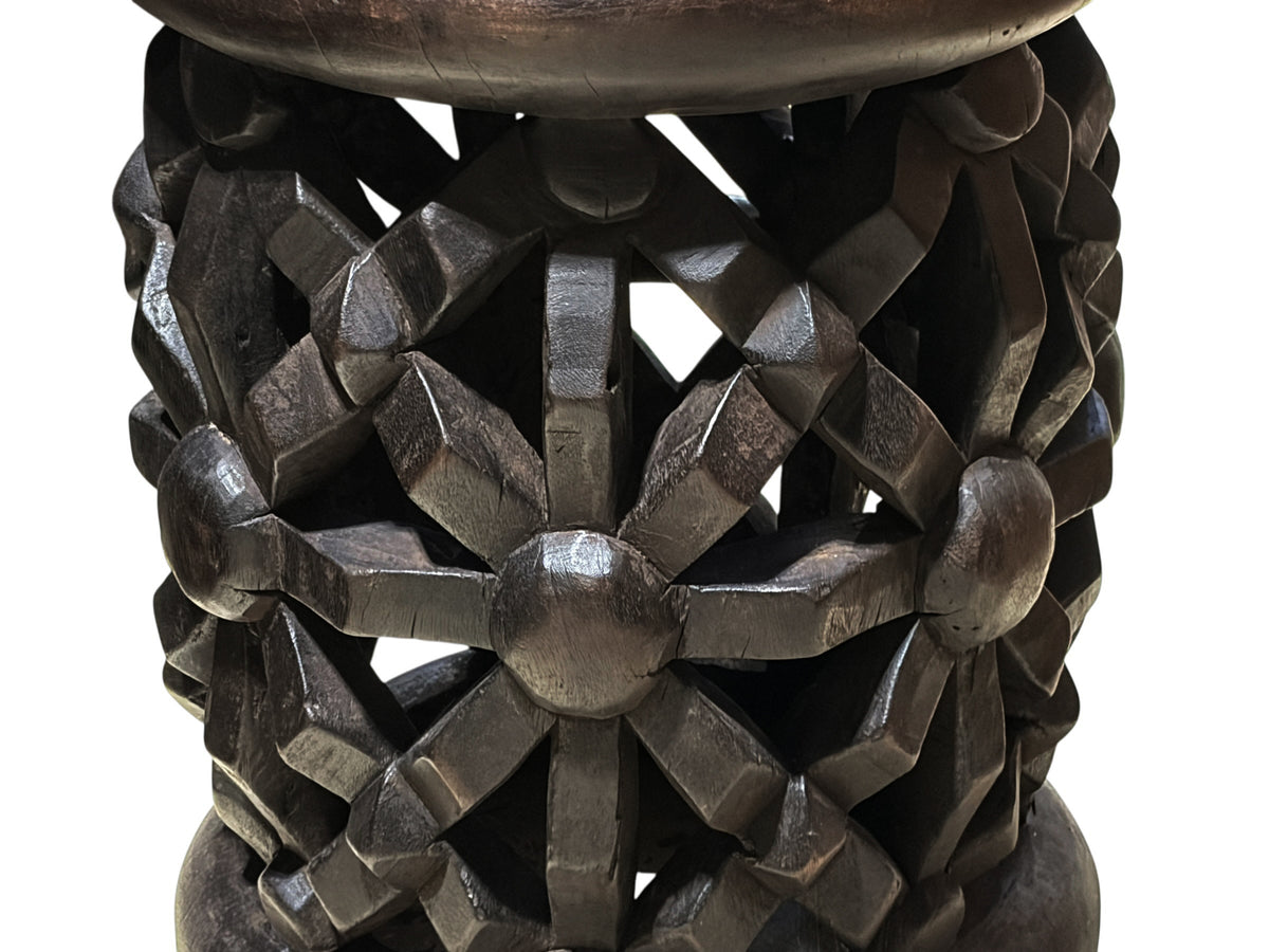 #1342 Vintage  LG  Tribal Nobility Bamileke Spider Stool/Table Cameroon 19.5" H