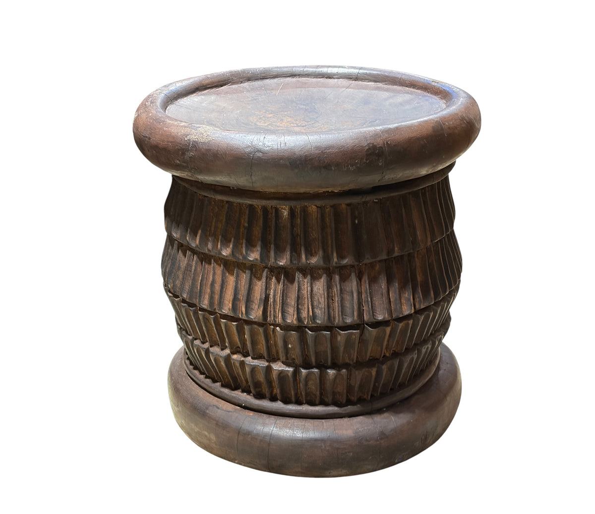 #1343  vintage LG Tribal Nobility Bamileke Stool/Table Cameroon 16" H