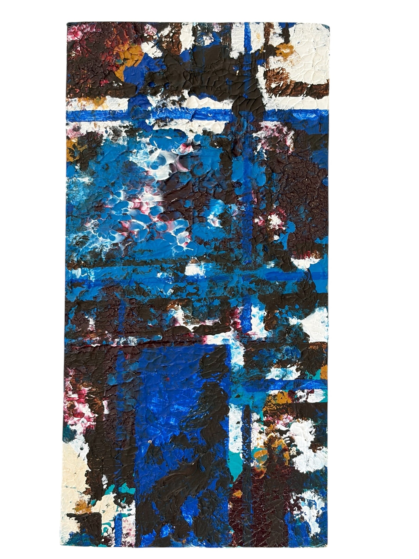 #84 Acrylic on Canvas Abstract 14"H  Titled  La rivière The River