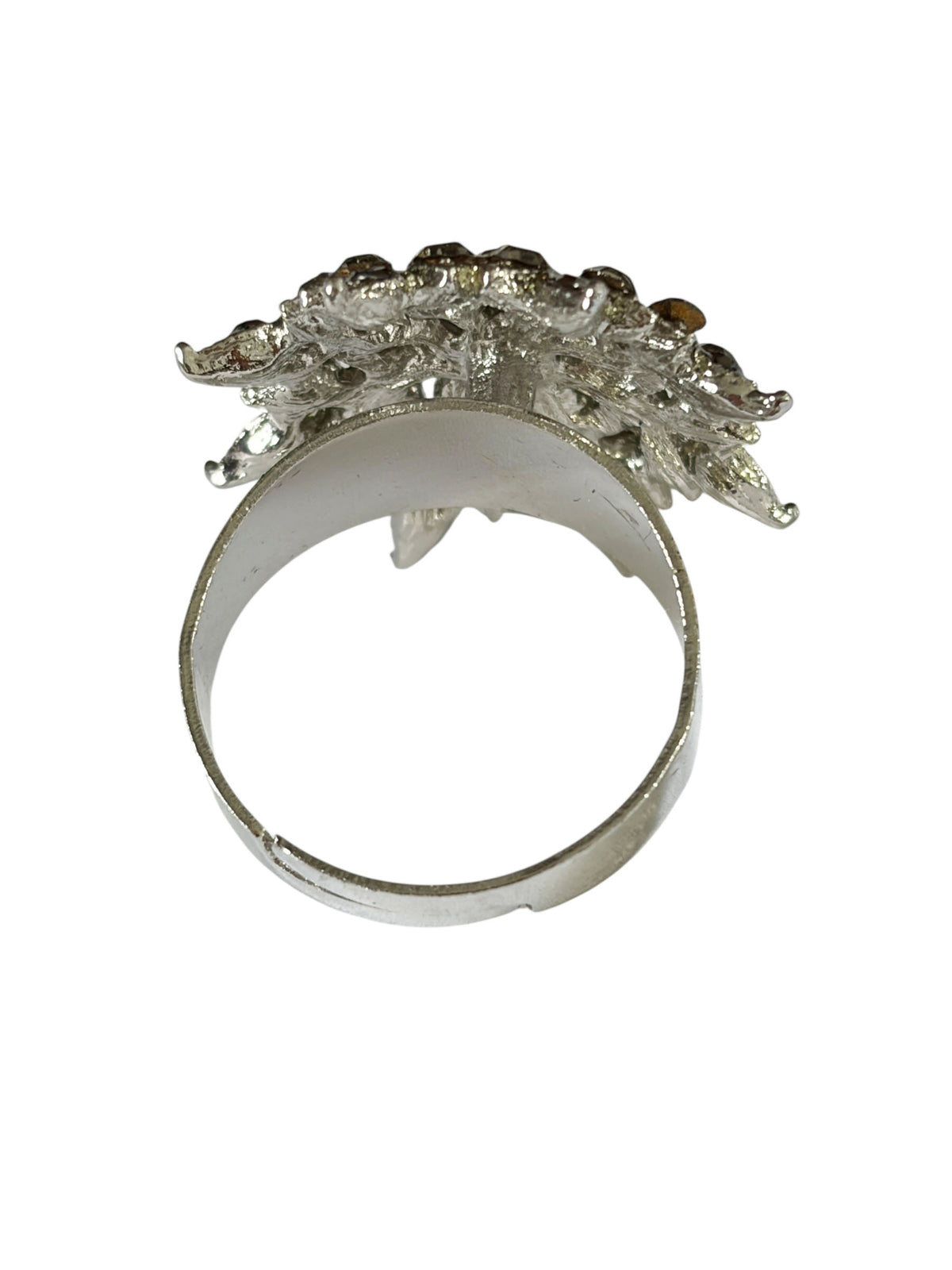 #56 Vintage Ring  W Unique Flower Shape Size 7 Resizable