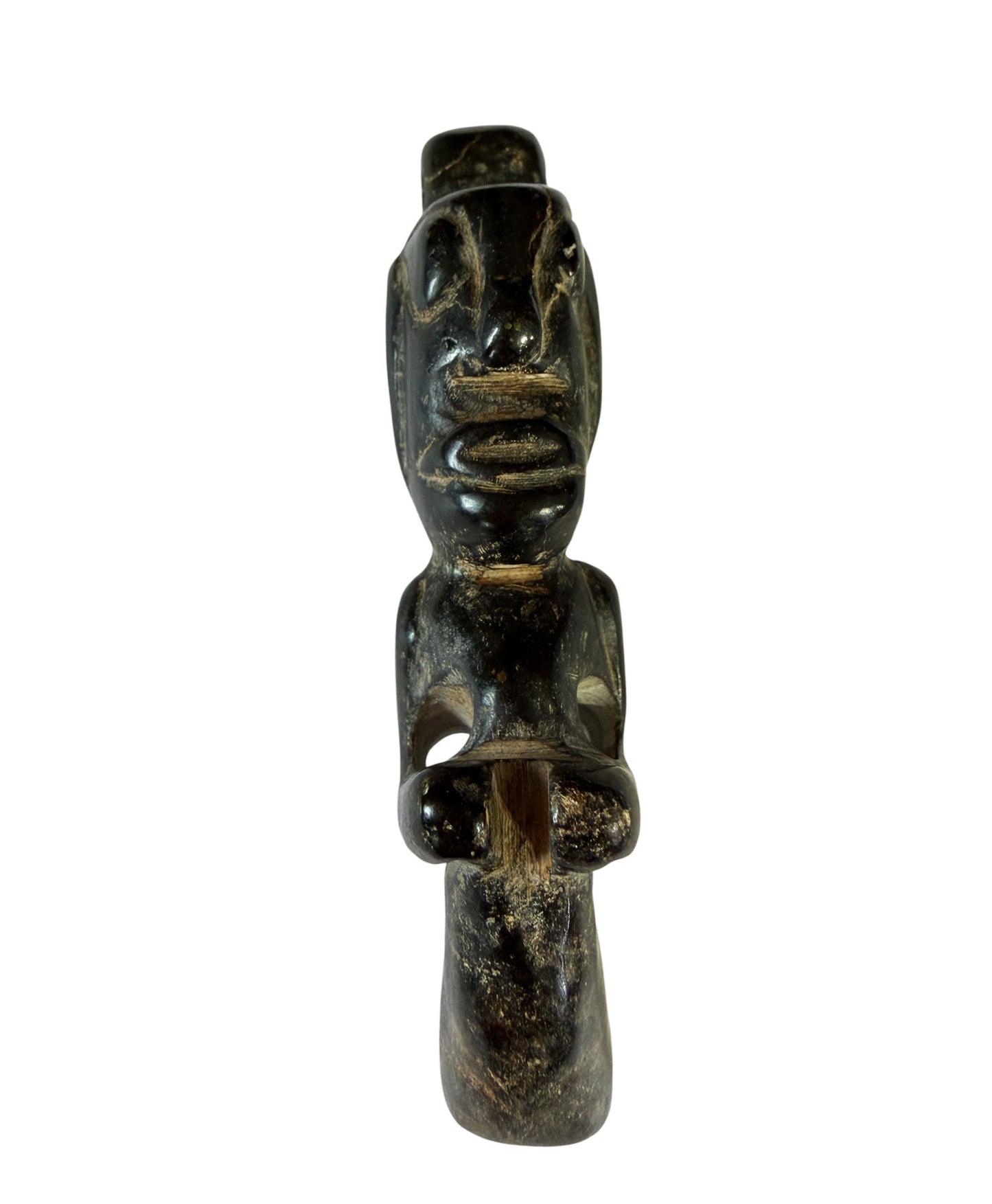 #462  HongShan  Style Culture Black carved Jade  Primitive figure 3.5" H
