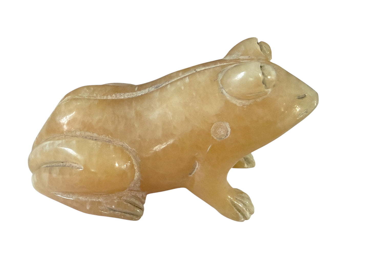 #389/89 Vintage set of two hand-carved frog sculptures/ soapstone /agate