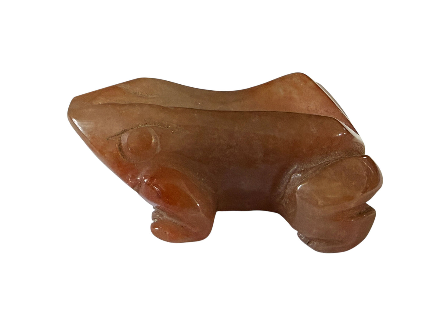 #389/89 Vintage set of two hand-carved frog sculptures/ soapstone /agate