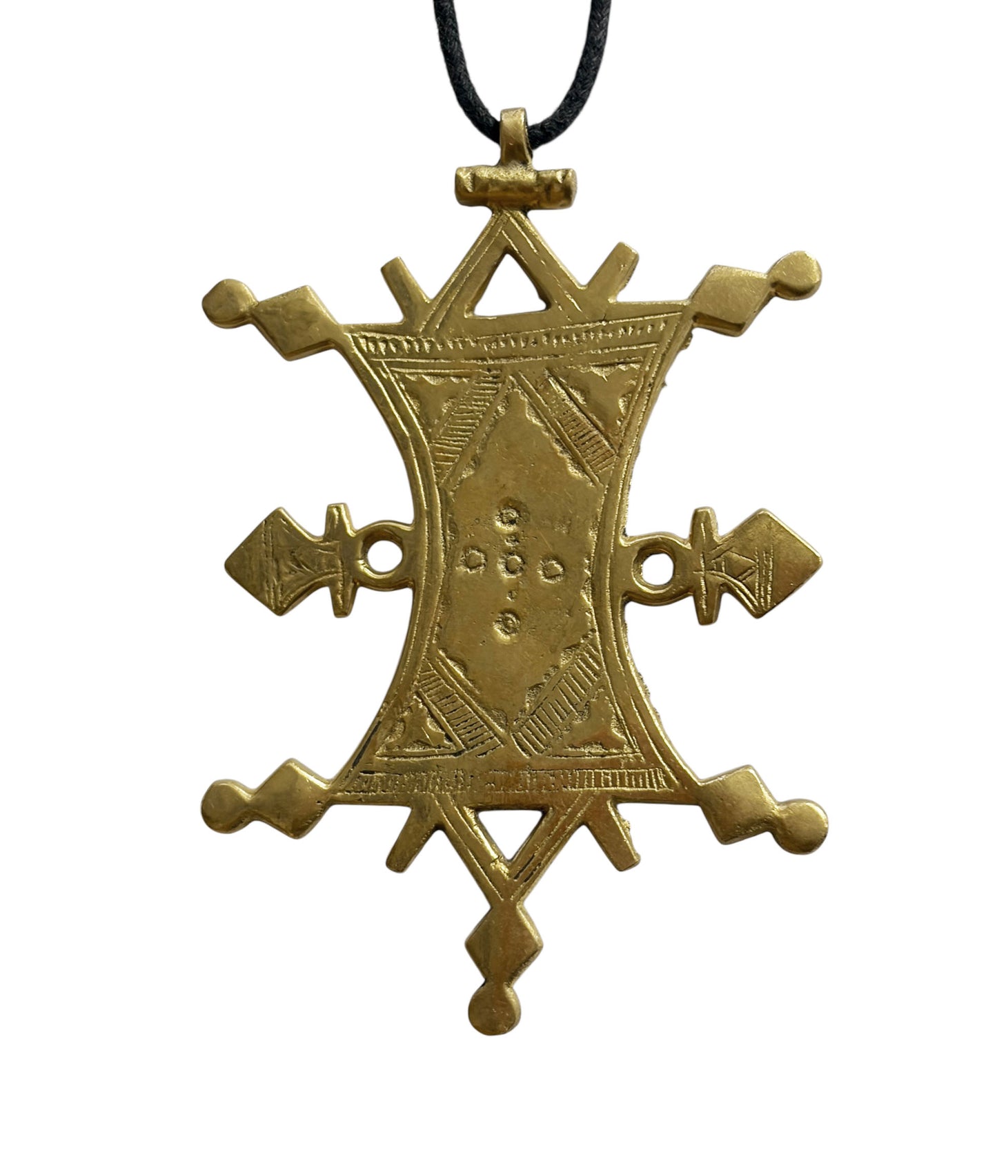 #3262 Vintage Bronze Tuareg Star or Agadez Cross Bronze  Pendant