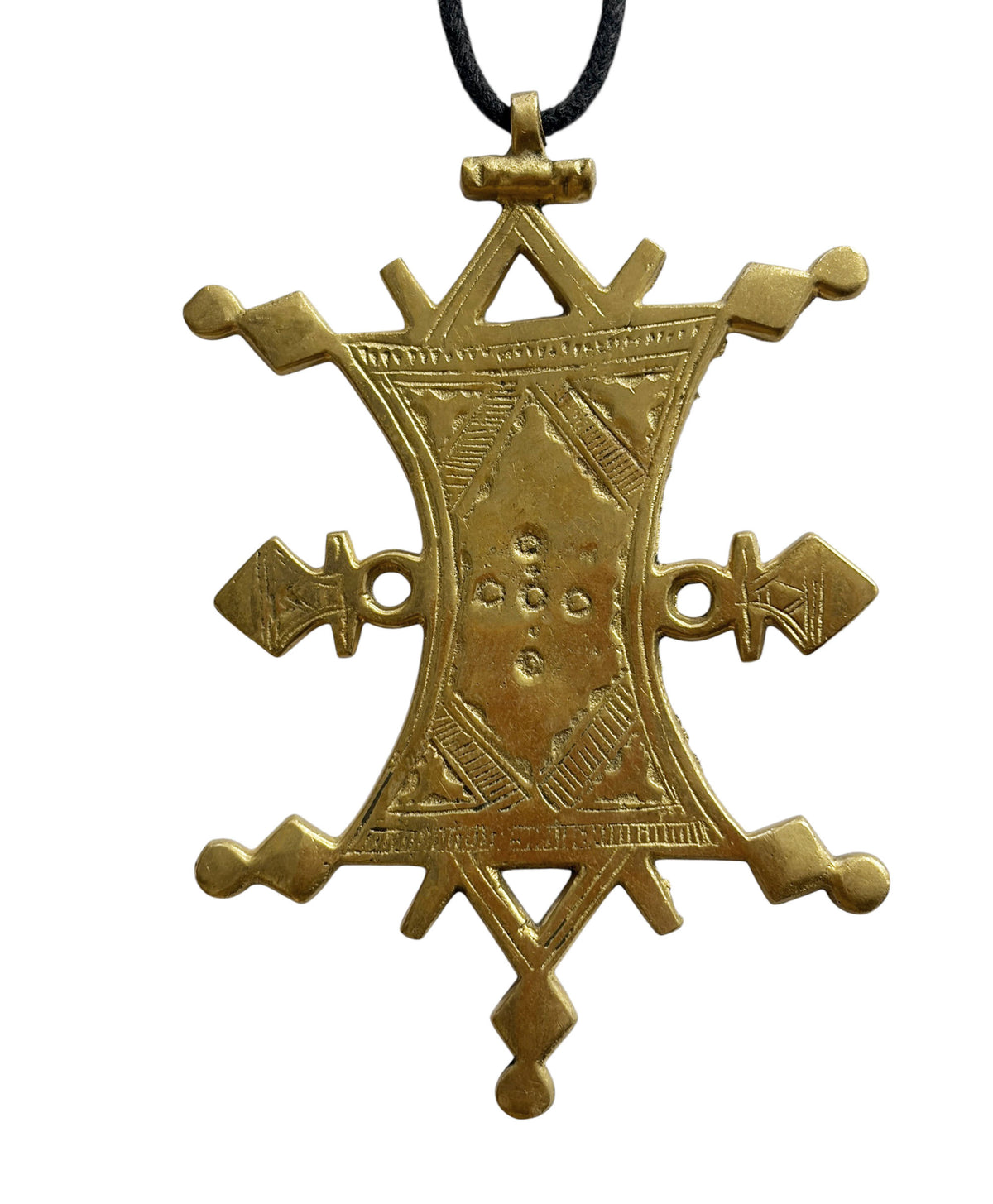 #3262 Vintage Bronze Tuareg Star or Agadez Cross Bronze  Pendant