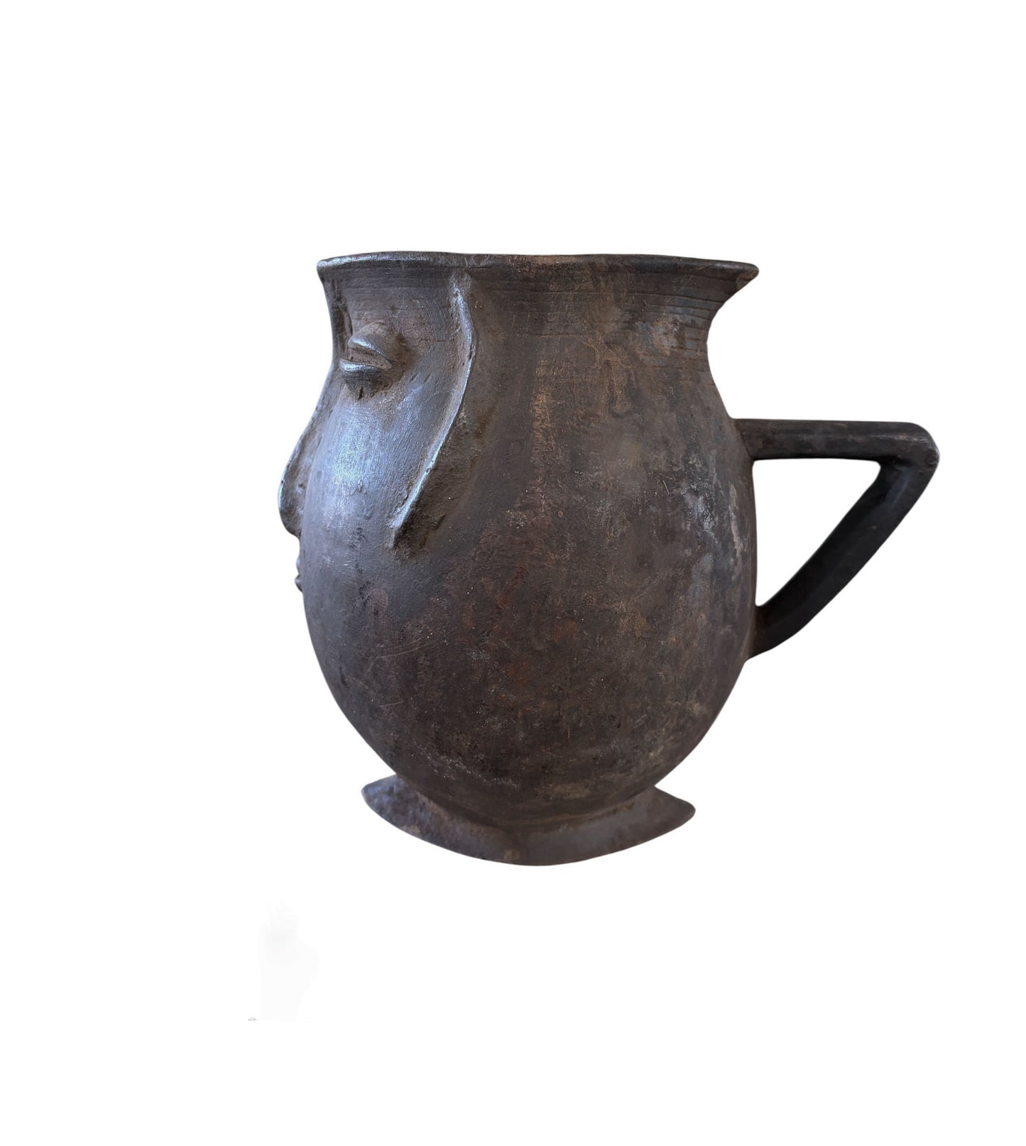 #6606 Vintage  Kuba wooden Cup Figural Head Congo 8.5"H