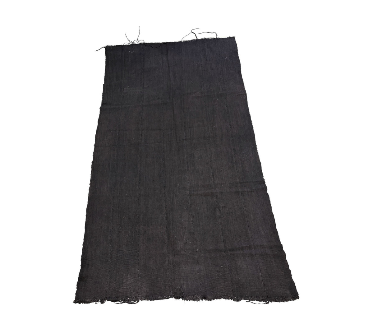 #232 African Solid  Black Mud Cloth Textile / Blanket 60" by 42"