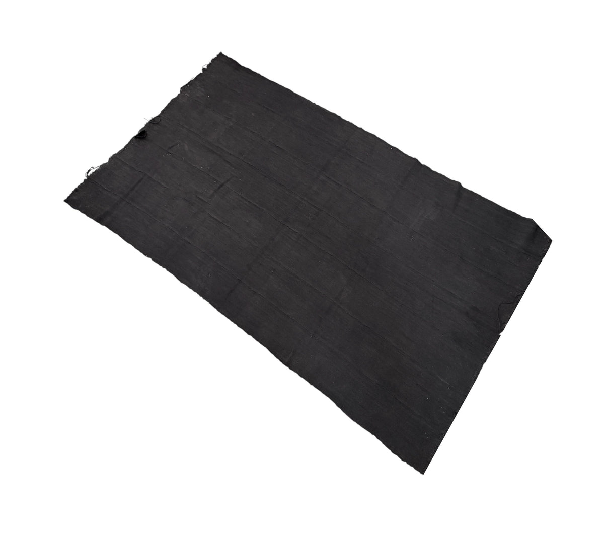 #232 African Solid  Black Mud Cloth Textile / Blanket 60" by 42"