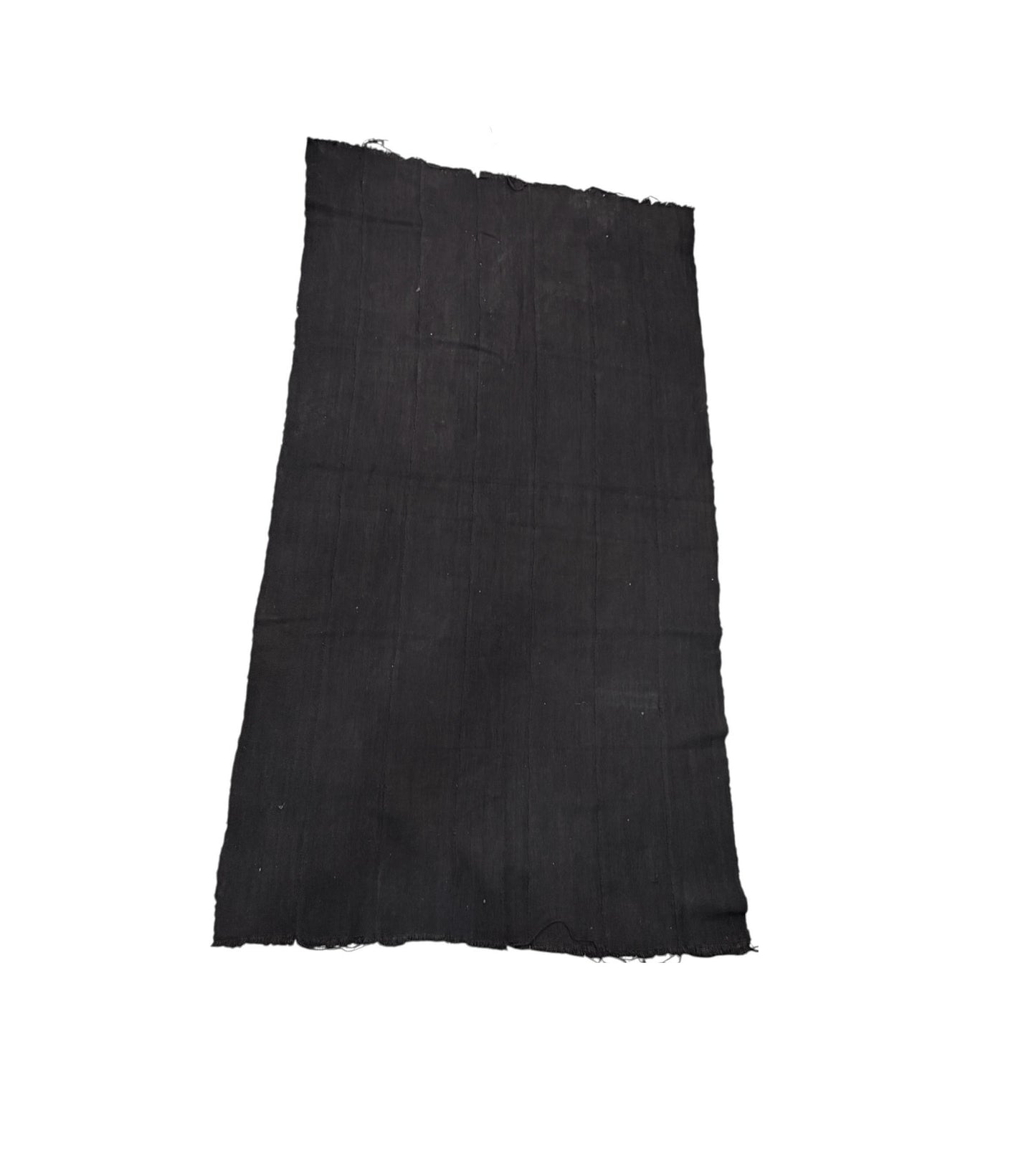 #232 African Solid  Black Mud Cloth Textile / Blanket 60" by 42"